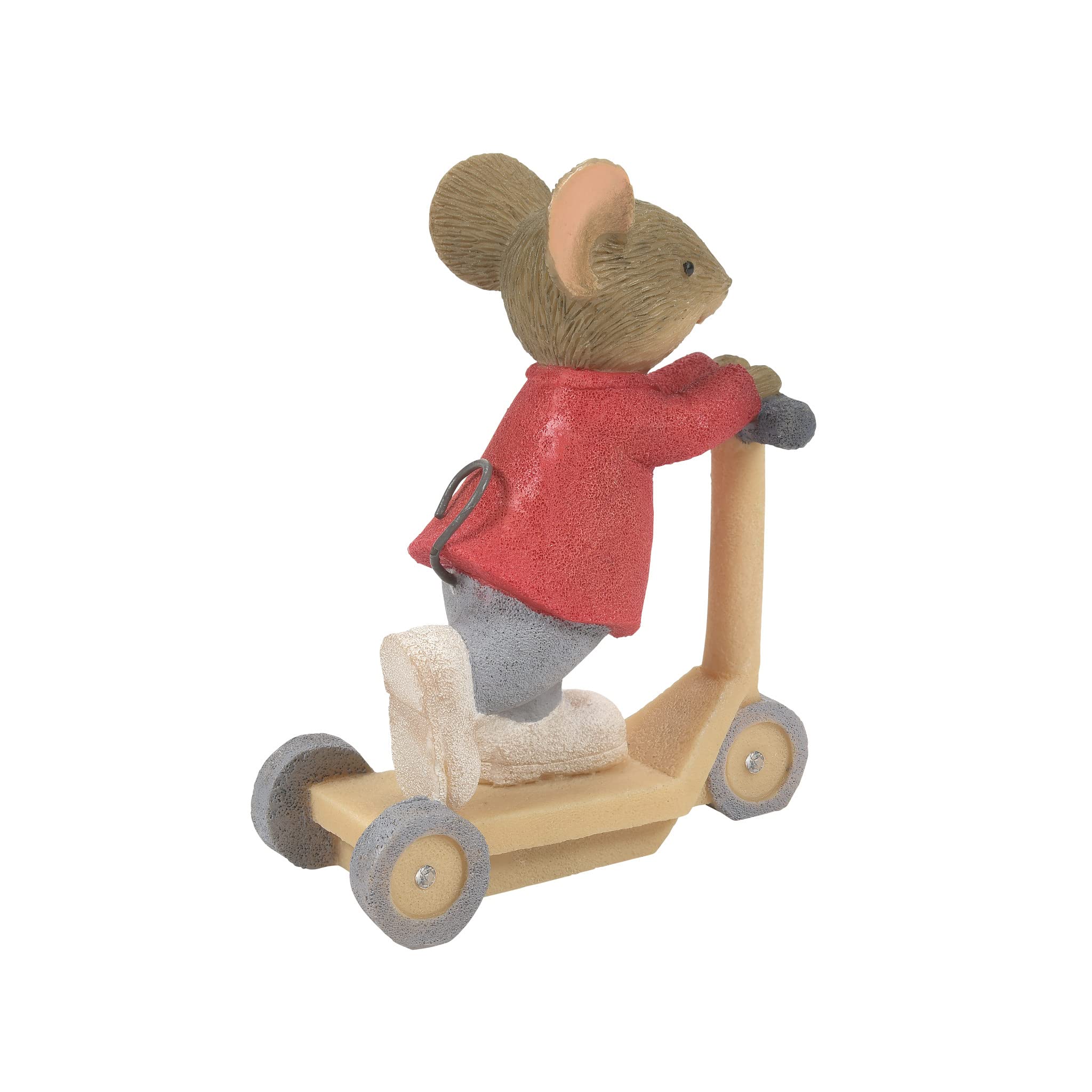 Enesco Kalpli Kuyruklu Oyun Alanı Eğlenceli Scooter Speed Mouse Heykelcik, 2,4 inç, Çok Renkli