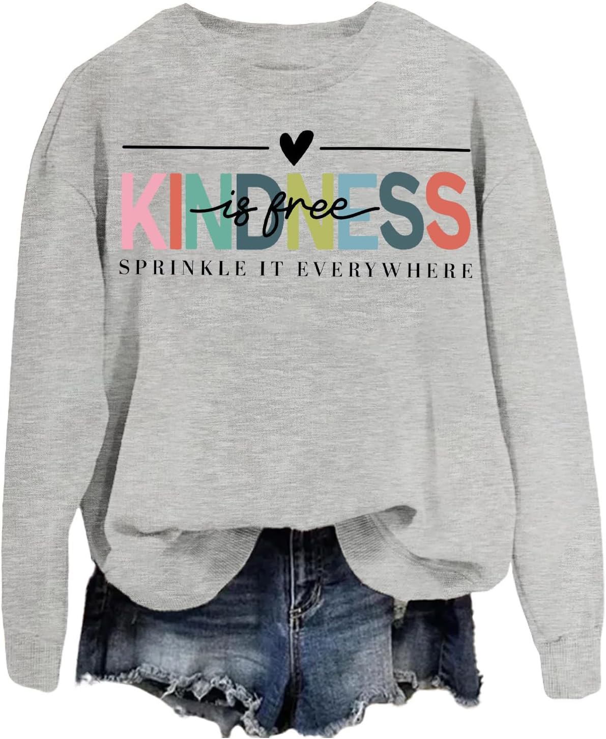 Be Kind Sweatshirt - Kindness Is Free Sweatshirt Teacher Graphic Winter Spring Top - Valentine's Gift - Image 4