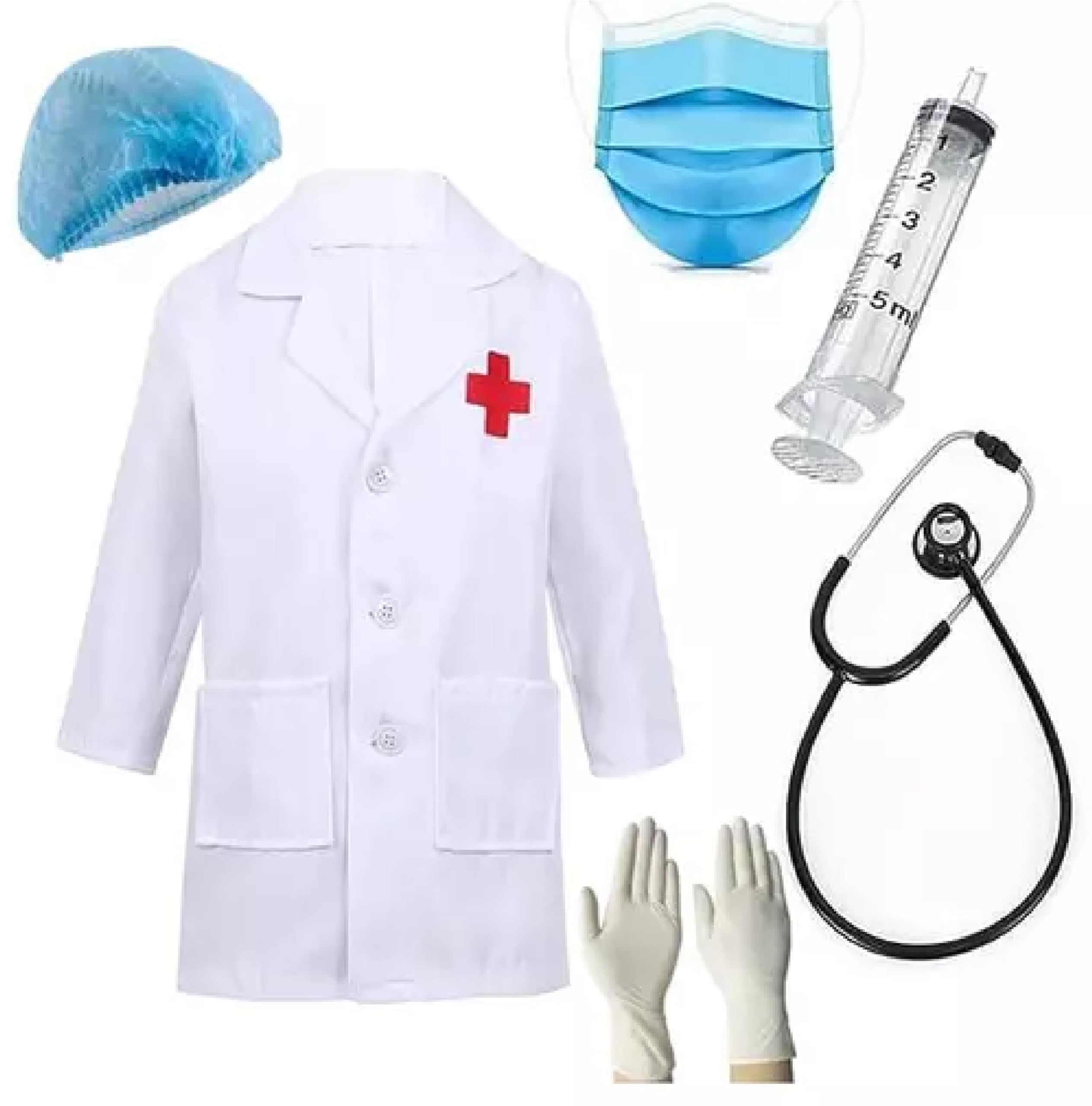 Fancy Steps Doctor Coat dress for Kids | Doctor Lab dress Costumes for boys & girls | Doctor dress With Stethoscope, Mask, Injection, Cap, Gloves (Set Of 6) 6-7Yrs (B0CTJVRT7J) Amazon Price History, Amazon Price Tracker