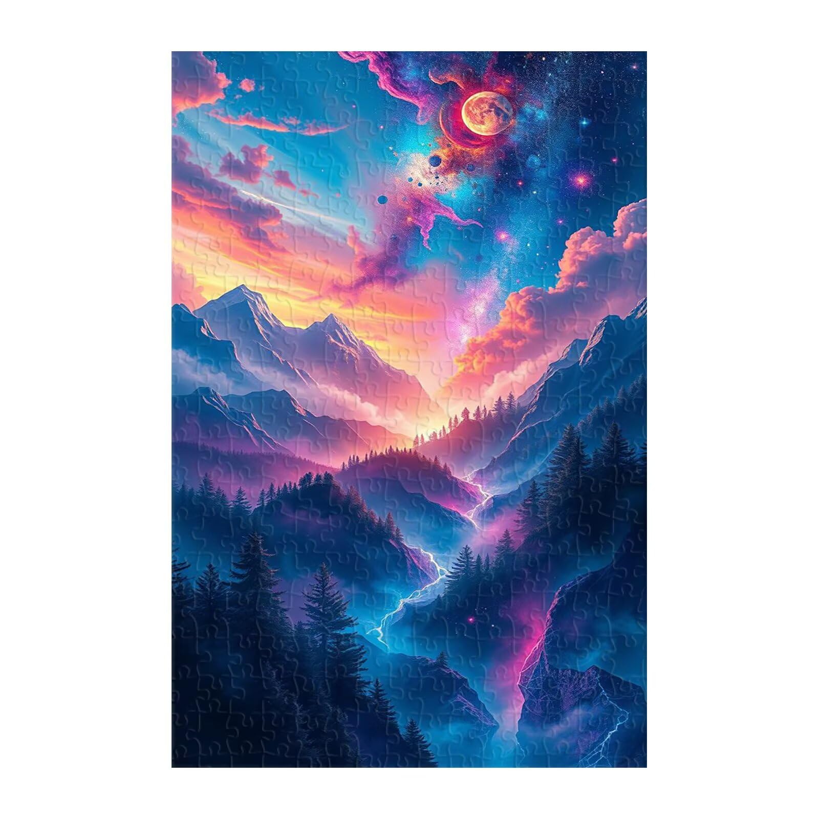 Puzzle 1200 Pezzi, Paesaggio Foreste Montagna Puzzles, Puzzle Impossibile Gioco Logici Sfida Difficile Puzzles 1200 Pezzi per Adulti
