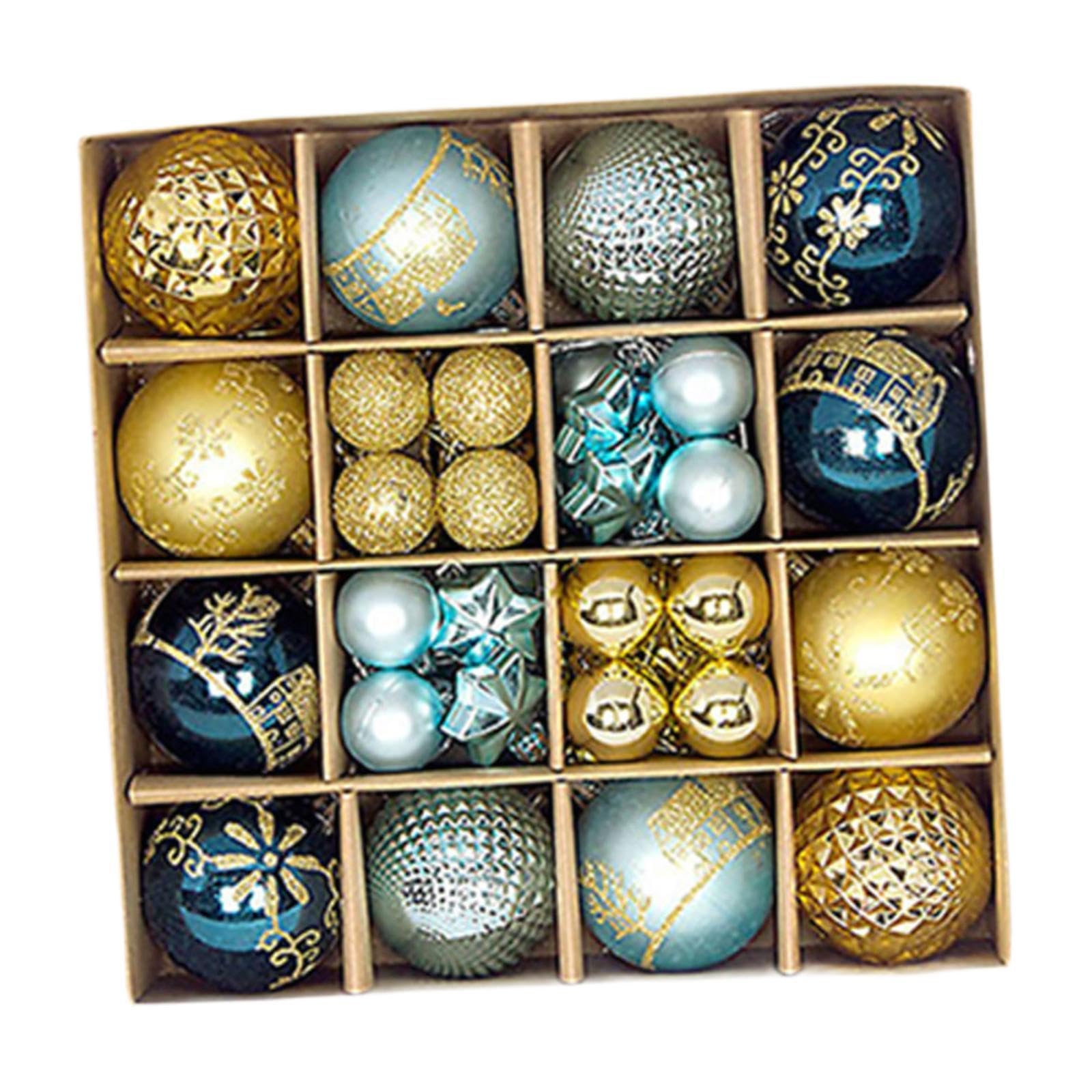 Boules de Noël en polypropylène solides ornements bleus et or haute résistance