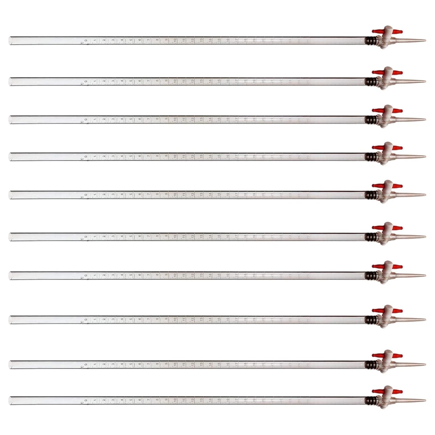 9480-1-10: Burette 25ml Acrylic. Pack 10