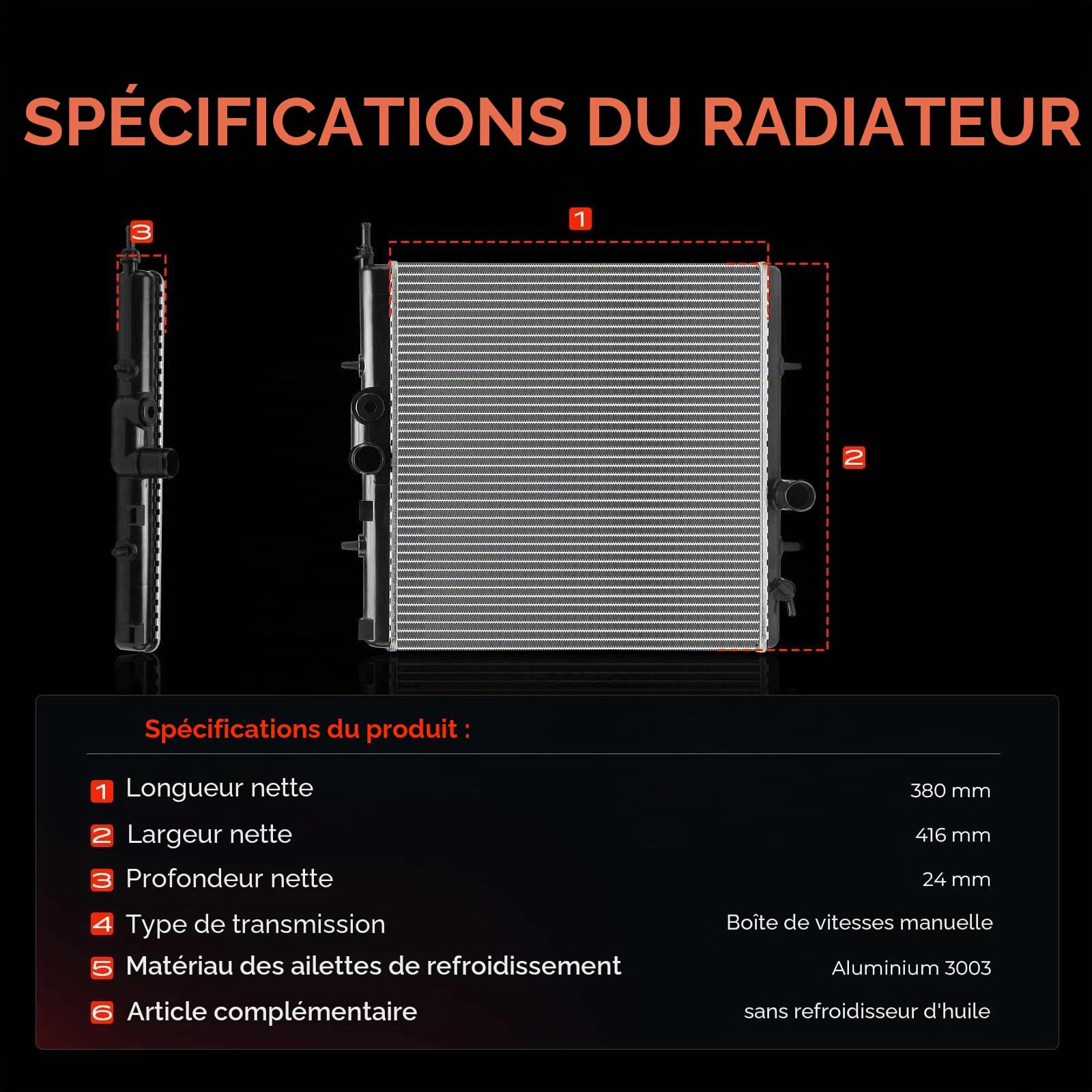 Frankberg Radiateur de liquide de refroidissement 1330B3