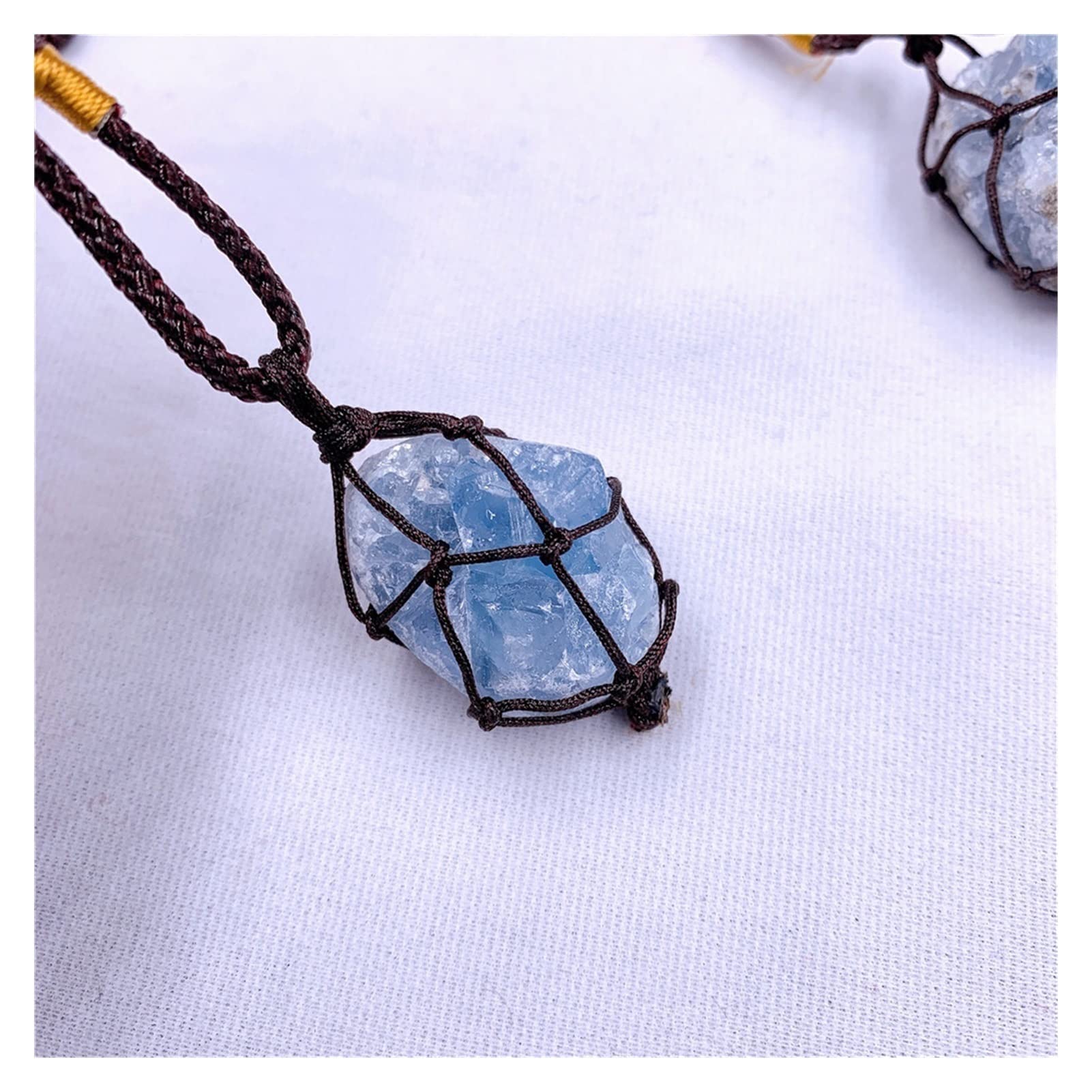 Natürliche Blaue Celestite Geode Kristall Anhänger Quarz Stein Weissagung Schmuck Halskette Home Sammlungen