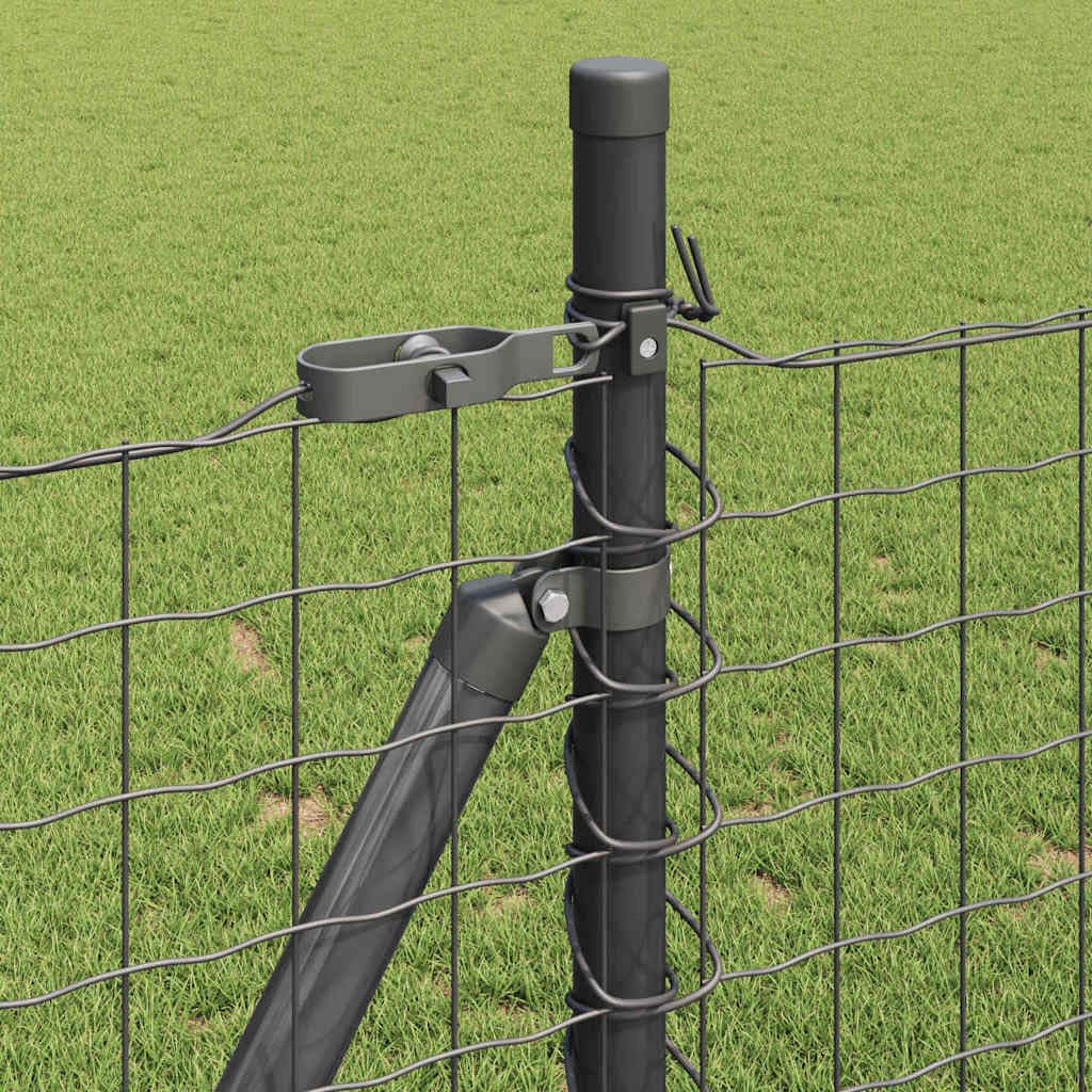 Postes de valla para hormigón gris de acero con recubrimiento en polvo, 26 unidades con base de hormigón, resistente a la intemperie y a la corrosión, para jardín, terraza, patio, montaje
