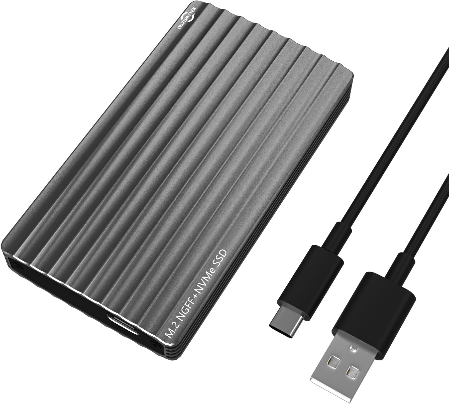 Aluminum M.2 NVME SATA SSD Enclosure Adapter, USB 3.2 Gen 2 (10 Gbps) to NVME PCI-E SATA M-Key(B+M) Key Solid State Drive External Enclosure Support UASP Trim for NVME/SATA SSD 2242/2260/2280