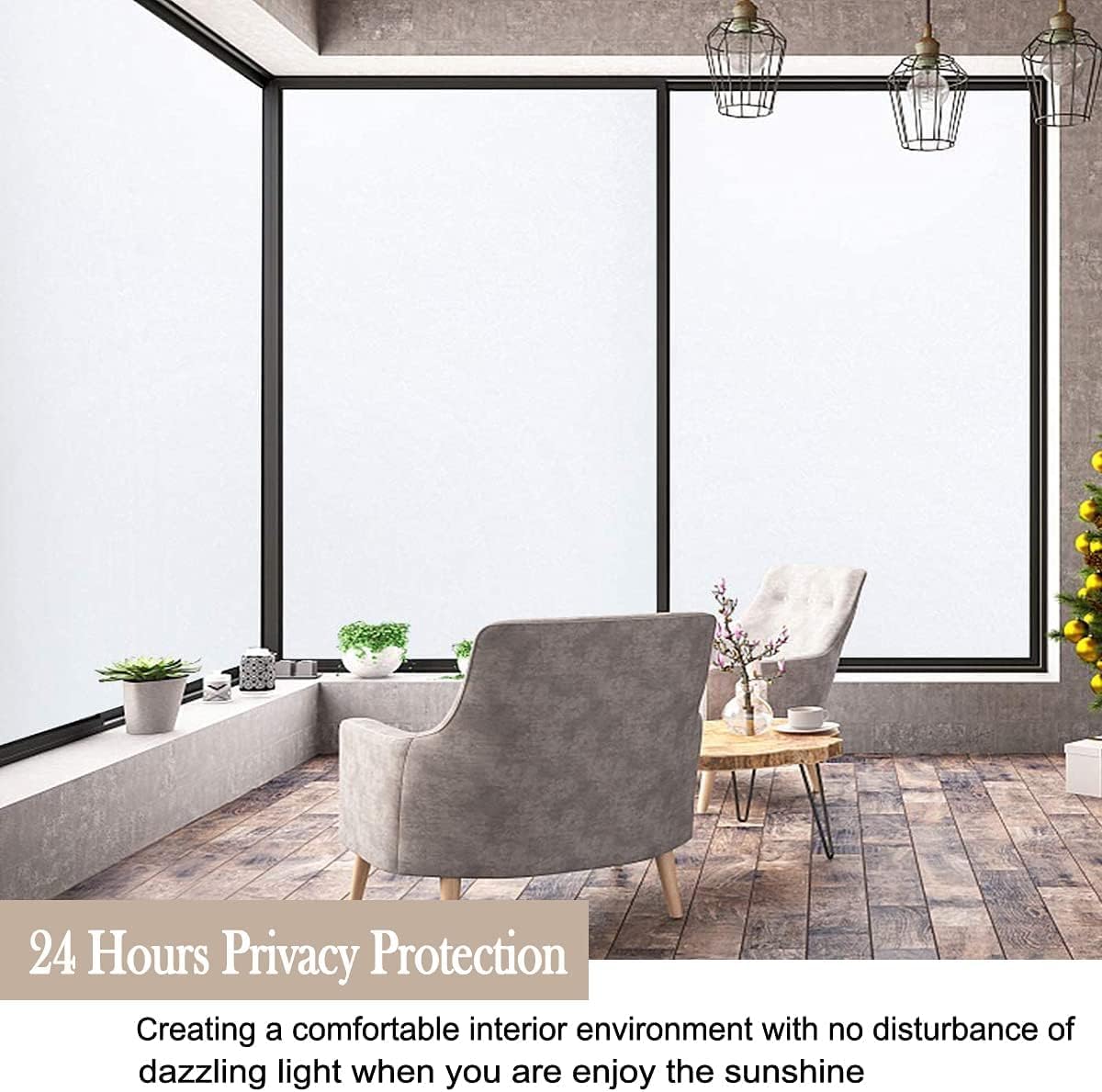 Bloss Frosted Window Privacy Film with Installation Tools,Heat Control UV Blocking Static Cling Windows Films, Bathroom Decorative Film for Home Office Glass Door,23.6 x 78.7 inches