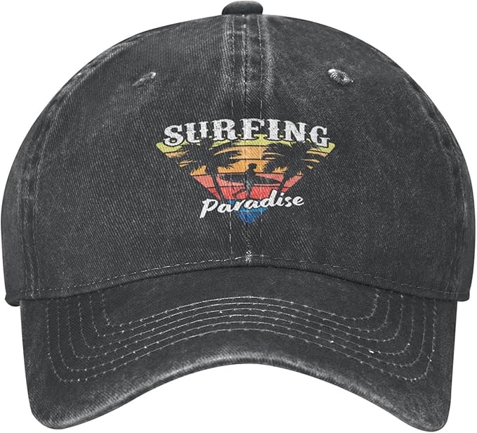 Vintage Colorful Surfing Hats for Men Women Classic Baseball Cap, Retro