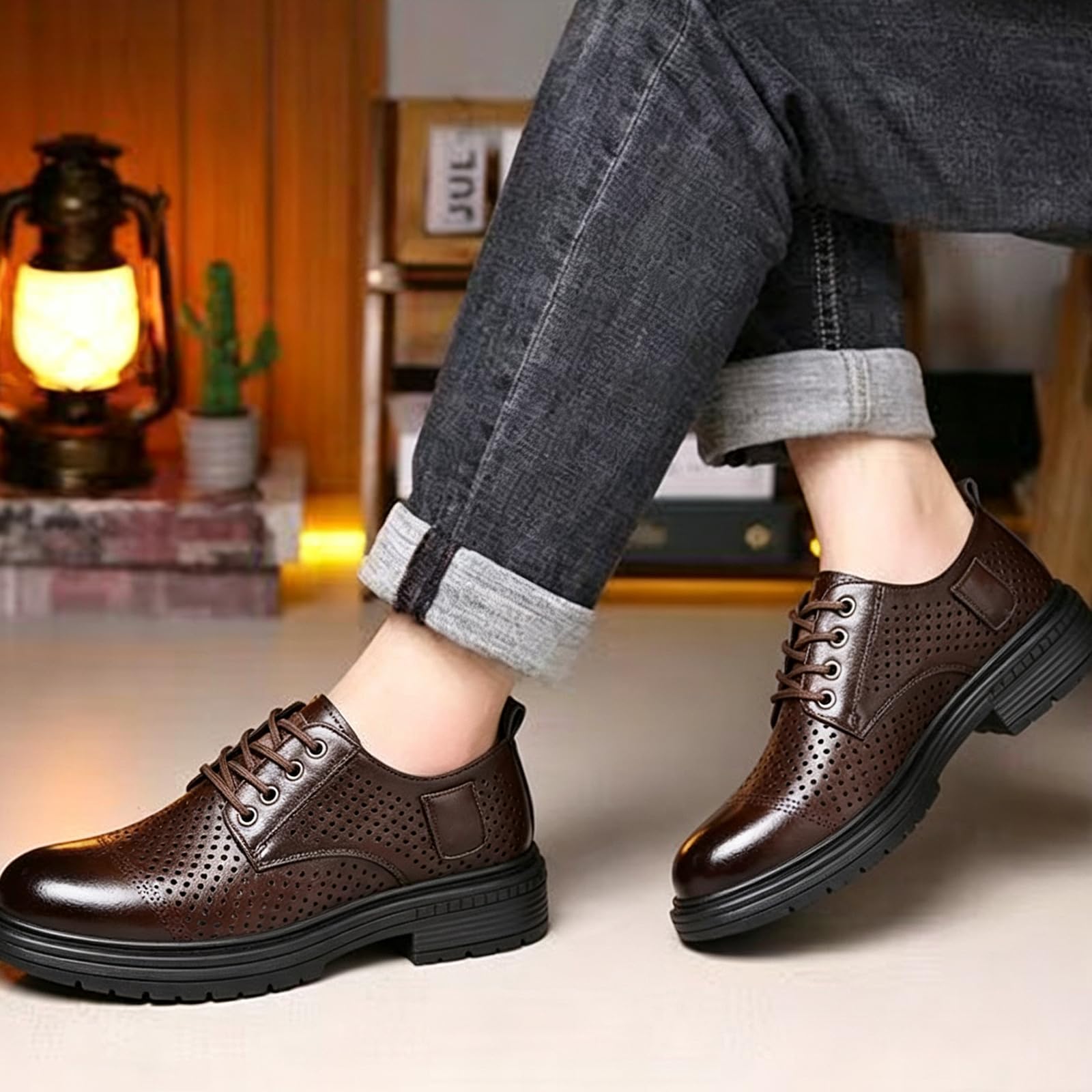Scarpe Eleganti da Uomo Scarpe con Lacci | in pelle, punta arrotondata, ufficio, pendolarismo, tutte le stagioni, matrimoni, formale