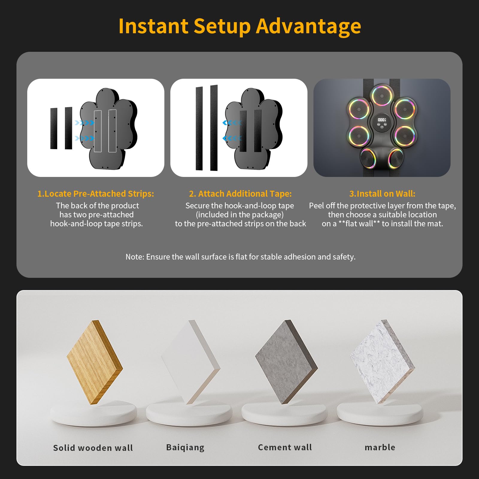 Musik-Boxmaschine, Fitnessgerät mit Boxhandschuhen, intelligenter Bluetooth-Boxtrainer, Box-Wandhalterung für Erwachsene und Kinder, elektronisches Boxziel, Fitness für Zuhause, Büro, Fitnessstudio