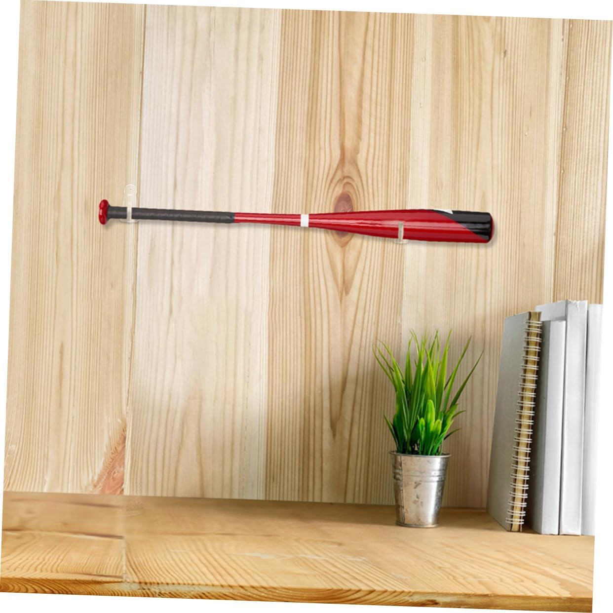 2 Pair Acrylic Baseball Bat Wall Mount Holder with Easy Installation Horizontal Display Rack for Baseball and Softball Bats for Memorabilia and Collectibles