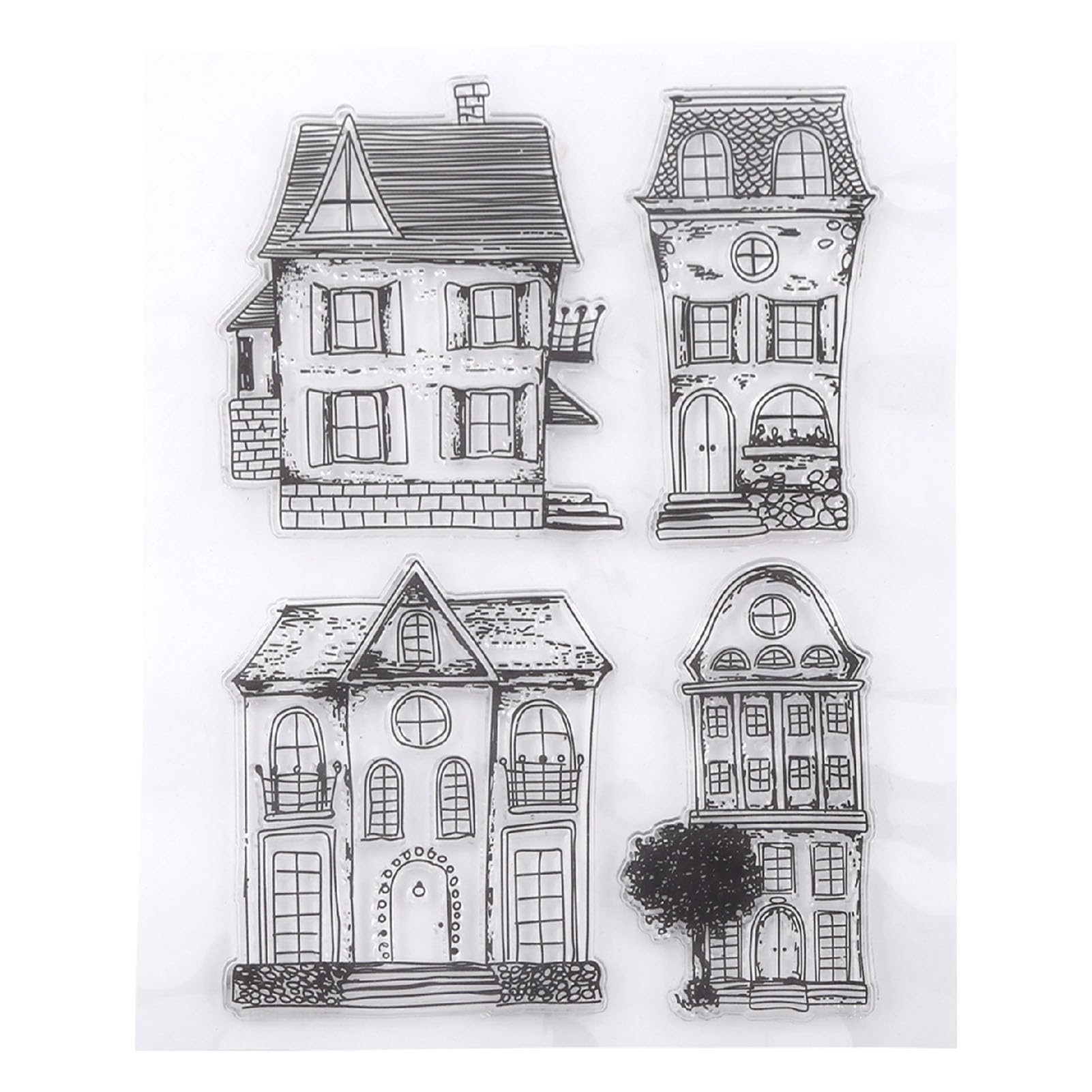 HEEPDD Clear Stamps for Card Making, Transparent House Pattern Stamps for Scrapbooking, Durable Silicone Craft Stamps for DIY Enthusiasts, Photo Albums and Creative Projects