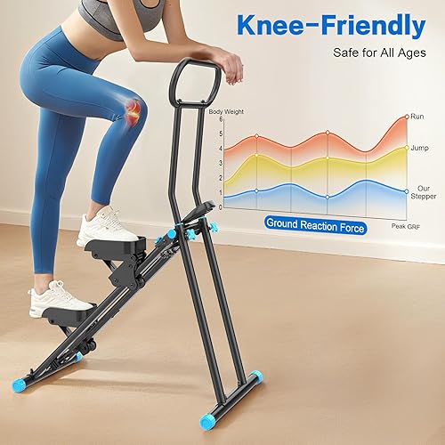 Miniatura 5 de HXD-ERGO - Escaladora para gimnasio en casa, máquina de cardio vertical plegable, escaladora para entrenamiento de cuerpo completo con manillar