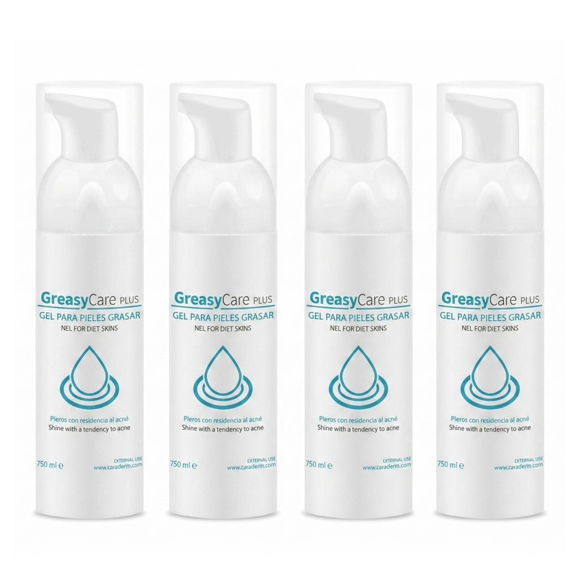 Greasycare Plus Pack | Limpiador Facial en Espuma | Piel Sensible | Control de Sebo | Limpieza Profunda de Poros | Aloe Vera | Niacinamida | Hamamelis y Equinácea | Cuidado Diario (X4)