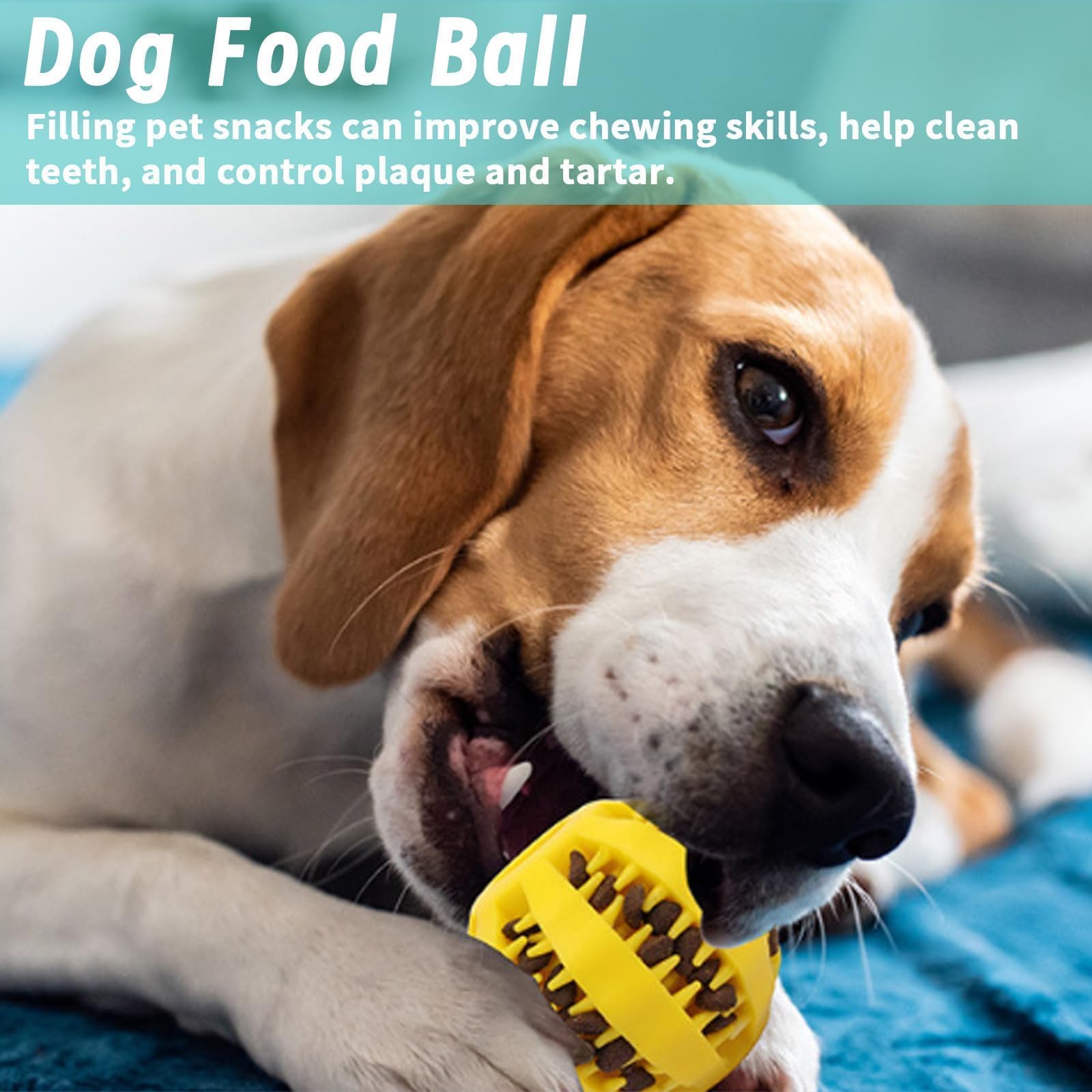 YSBCNK Dog Treat Ball Dispenser and Interactive Toy for Training Teeth Cleaning, and Slow Feeding, Blue - Image 4