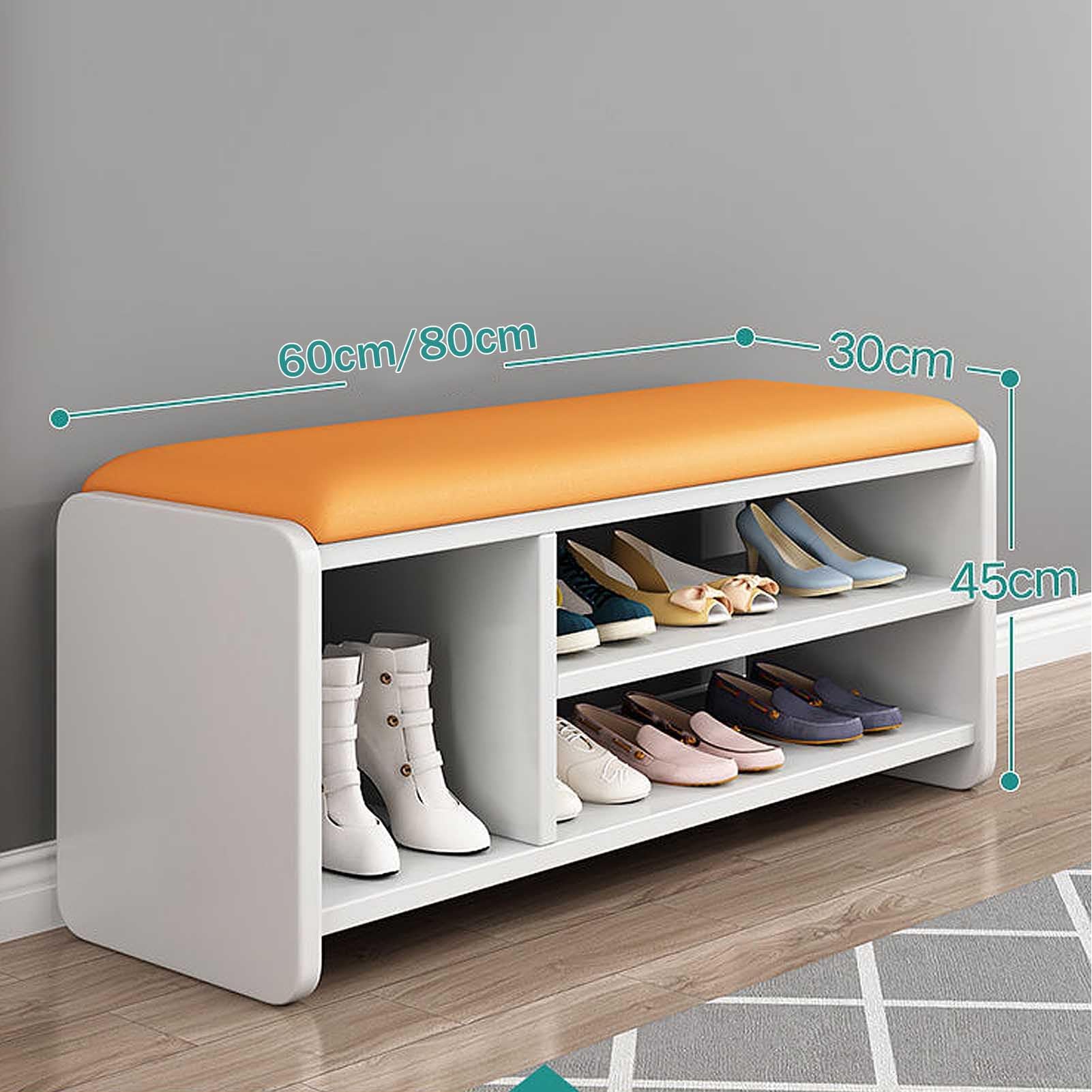 Scarpiera in Legno massello con Sedile - Sgabello fasciatoio da Ingresso e Cuscino Contenitore Organizer Compatto per Piccoli spazi | Pouf Arredamento casa, Ingresso, corridoio (di