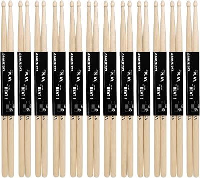 24 Pcs Maple Wood Drumsticks Drum Exercise Drumsticks Instrument Percussion Accessories 7A Drumsticks Set