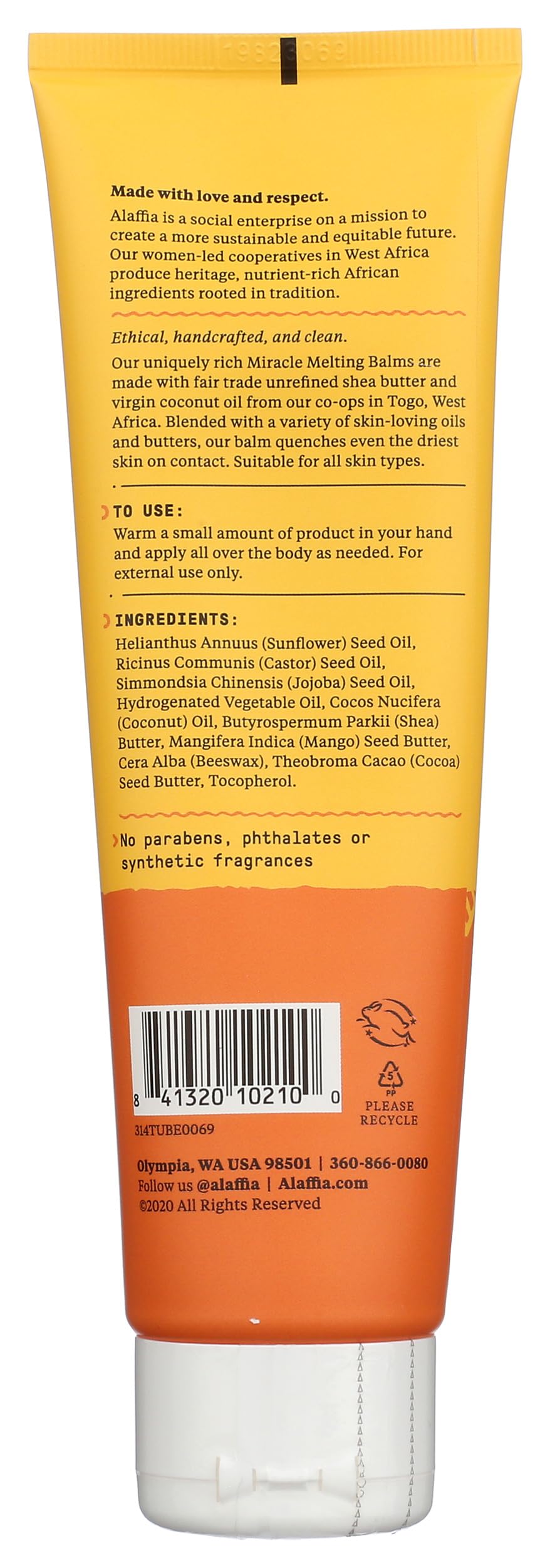 Alaffia, Balm Miracle Melting Unscented, 4 Ounce thumbnail 2