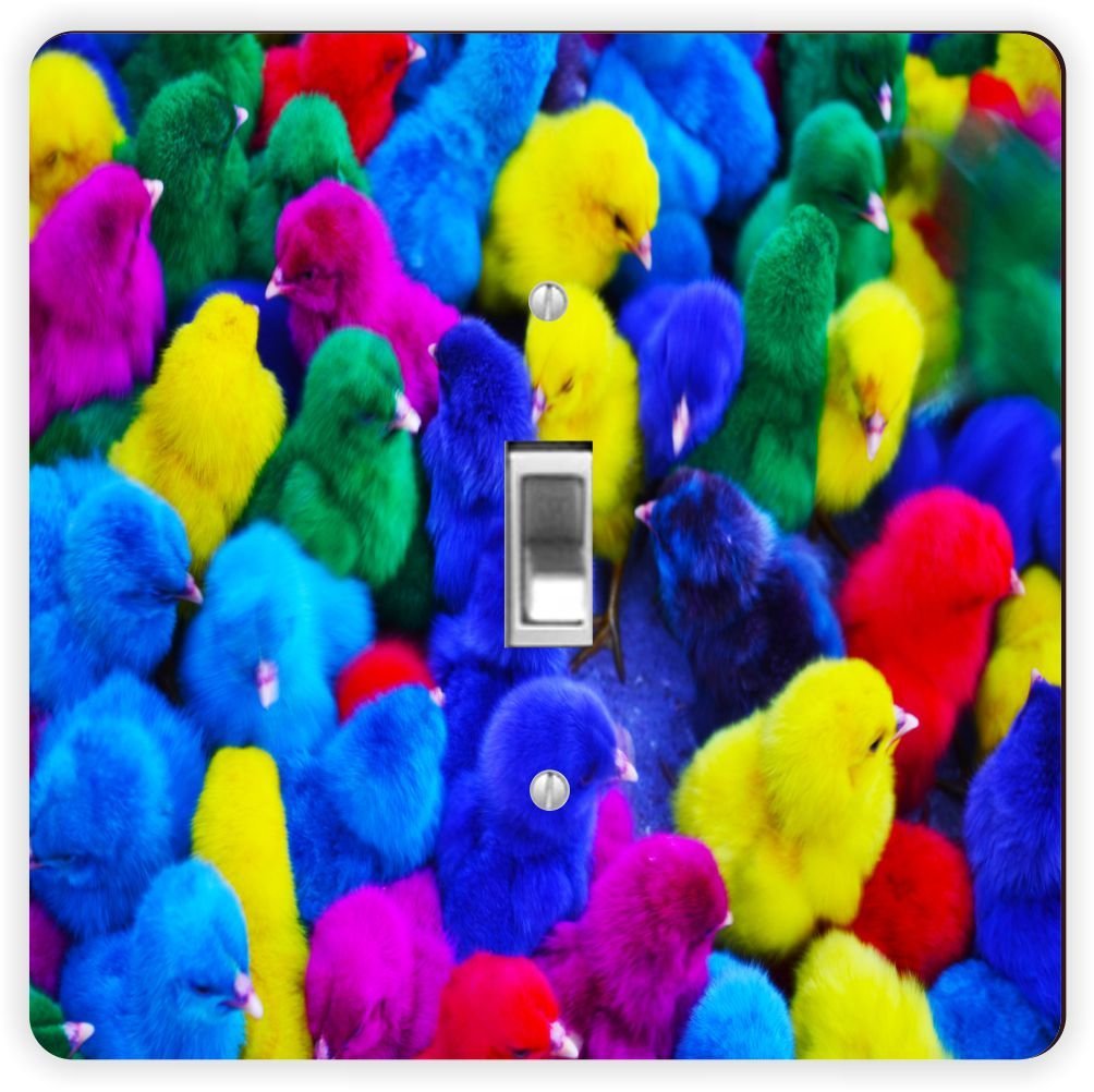 Plaque d'interrupteur poussins de Pâques multicolore 43297 pour décoration murale