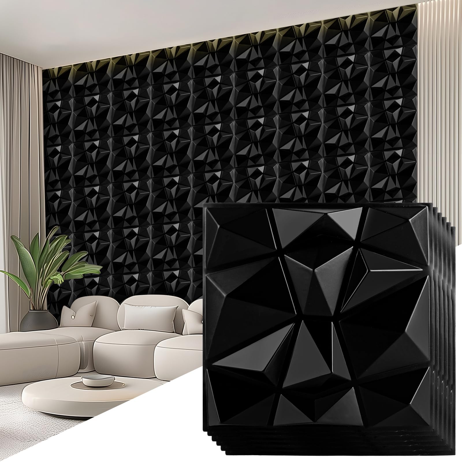 DAJAVE 30 pannelli da parete 3D da 50 x 50 cm