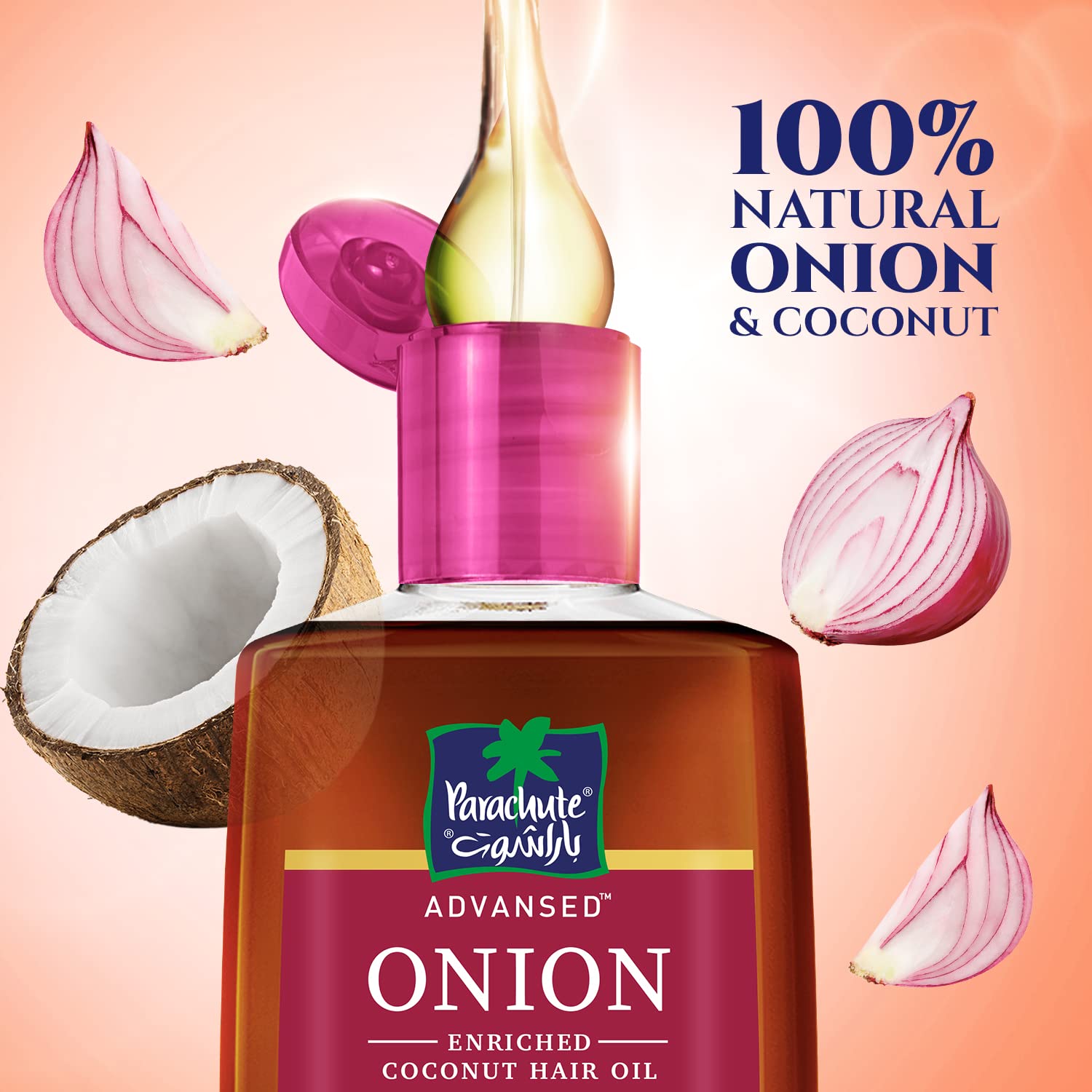 Parachute, Hair Oil, Onion Coconut Oil, Promote Growth 300 Ml atelier