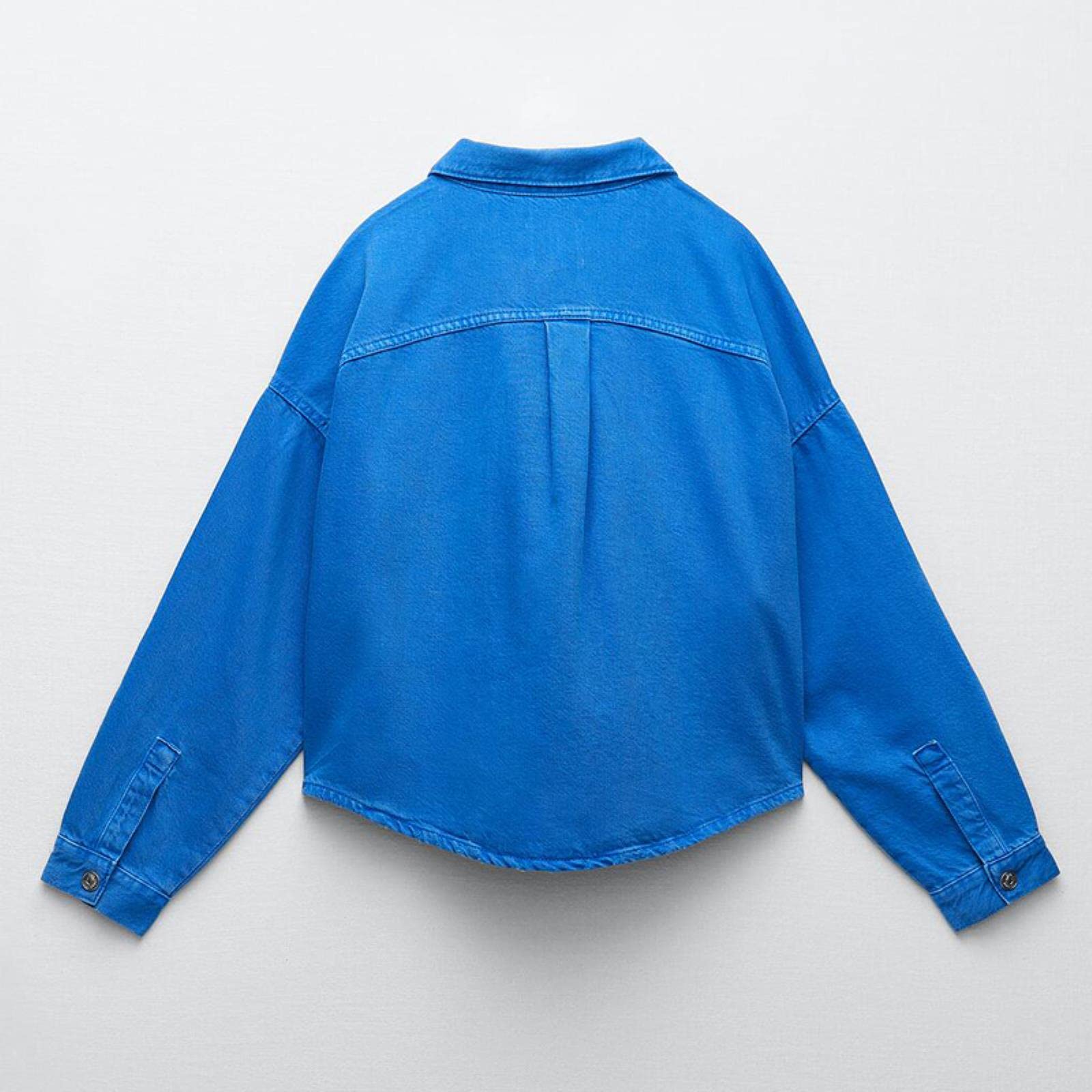 UKKO Giacca di Jeans Donne Primavera Autunno Denim Doppio Pocket Shirt Giacca Giacca Solid Colore Colore Casual Street Street Jean Giacche Cappotto-Blue,XS