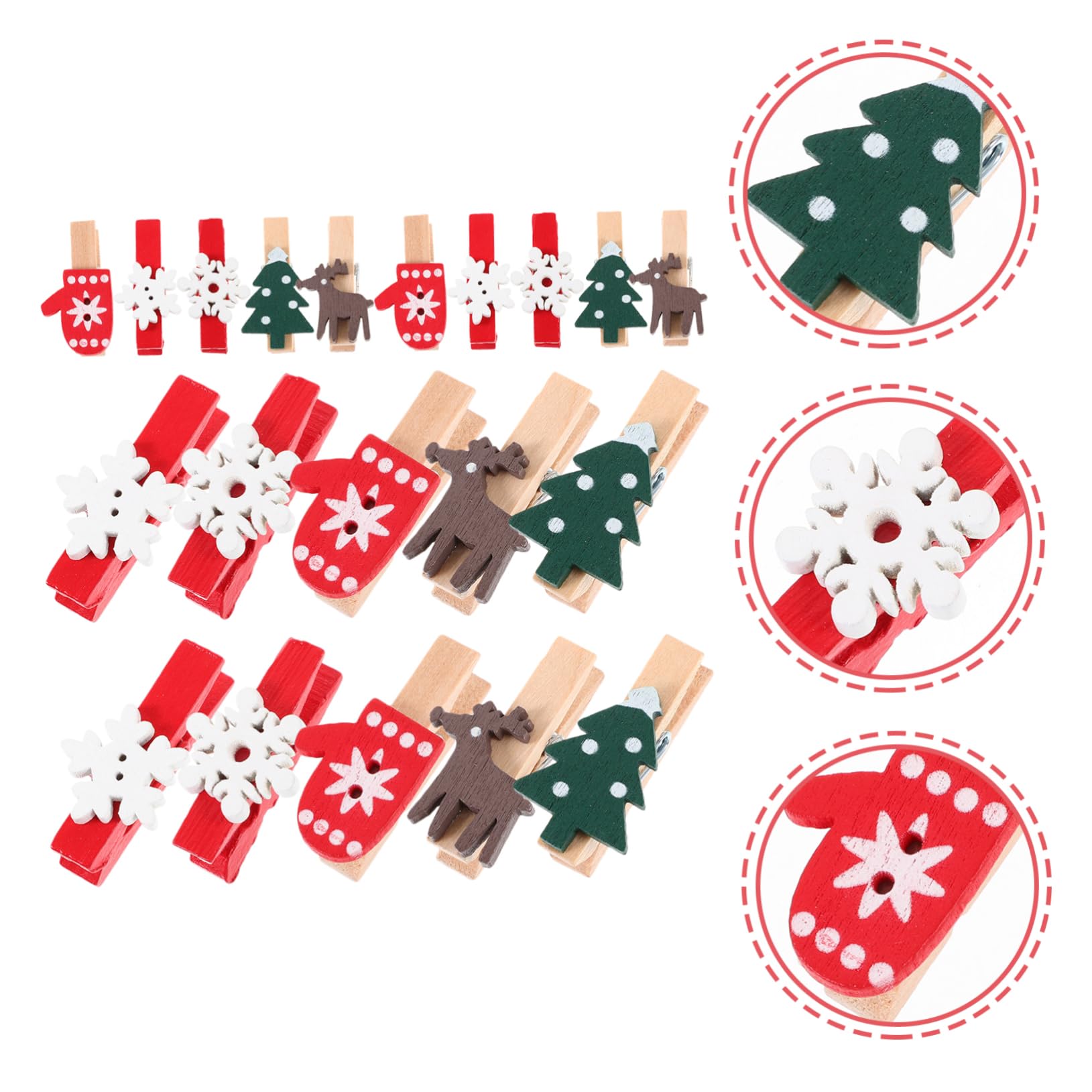 TOPBATHY 375 STK Cartoon-Fotohalter Dekorative Fotoclips weihnachtliche dekorative Clips weihnachtsbasteln Weihnachts basteln kleine Fotoklammern Halter für Weihnachtsnotizen Eisen