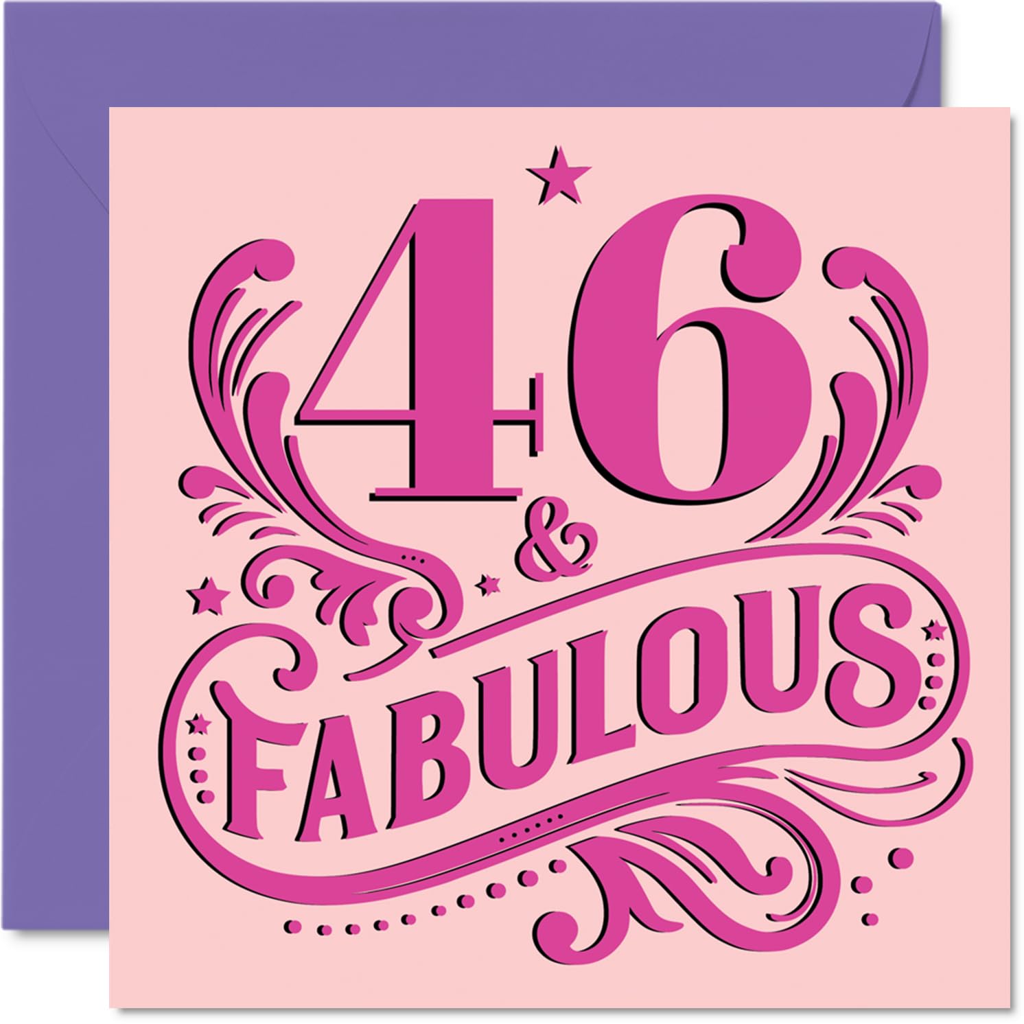 46th Birthday Cards for Women - Fabulous - Happy Birthday Card for 46 Year Old Woman Neighbour Daughter Sister Niece, 145mm Bday Greeting Cards