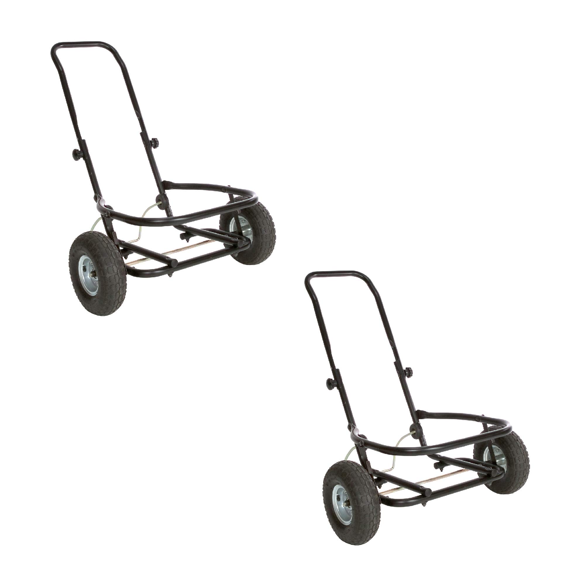 Miller 2-Pack Muck Cart Utility Wagon, 70-Quart Tub Compatible, 350-Pound Capacity – Foldable Two-Wheel Farm & Ranch Transport with Adjustable Handle, Pneumatic Tires, and Kickstand, CA500