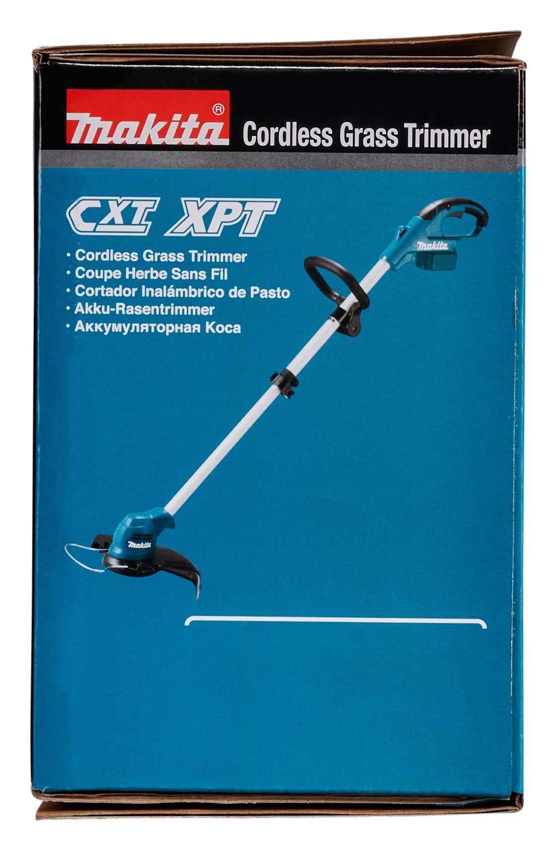 Makita Cortadora de césped inalámbrica UR100DZ de 10,8 V (sin batería, sin cargador), azul/plata