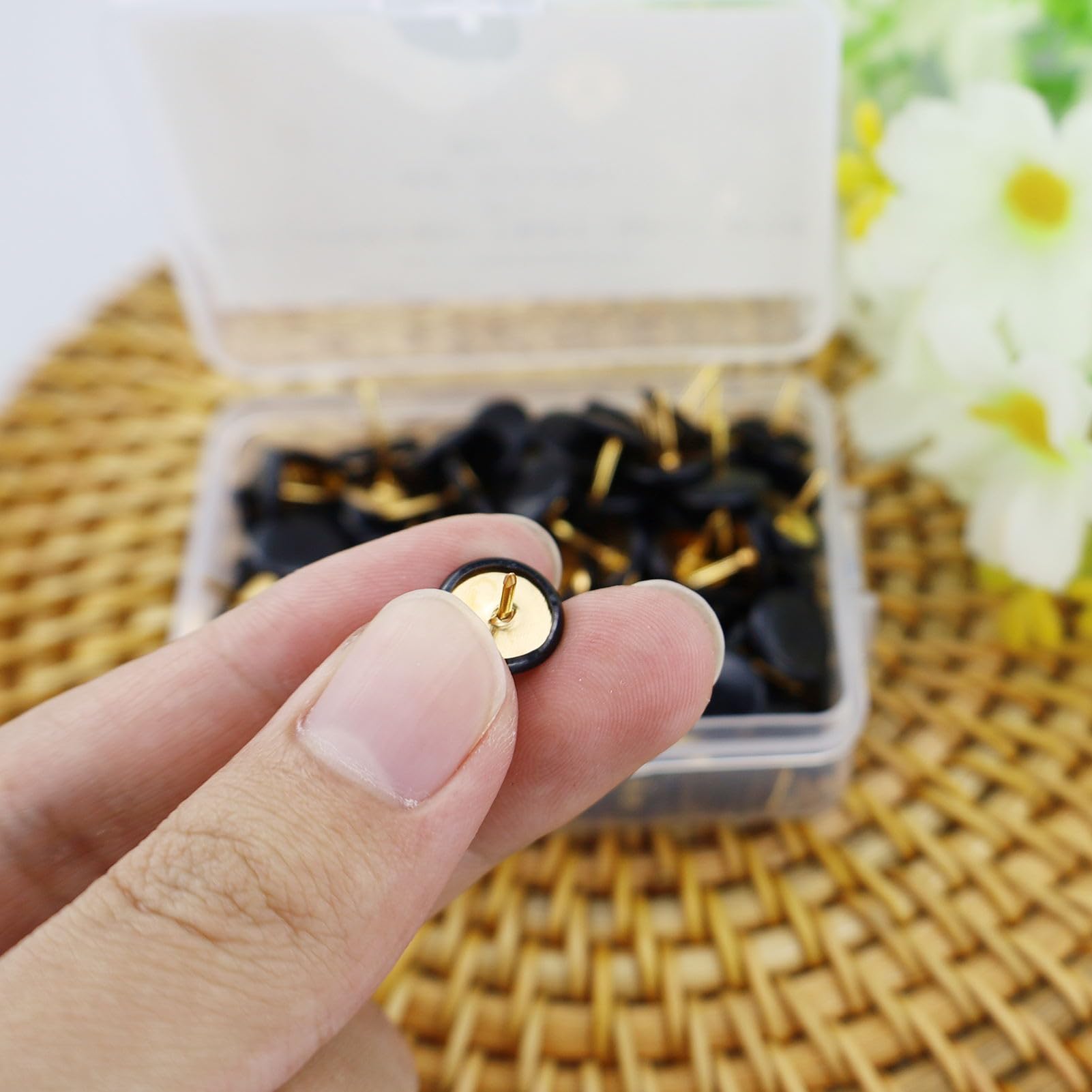 50 Puntine Nere Per Parete - Ideali Per Poster, Foto E Cartine | Set Completo Con Scatola - Foto 10