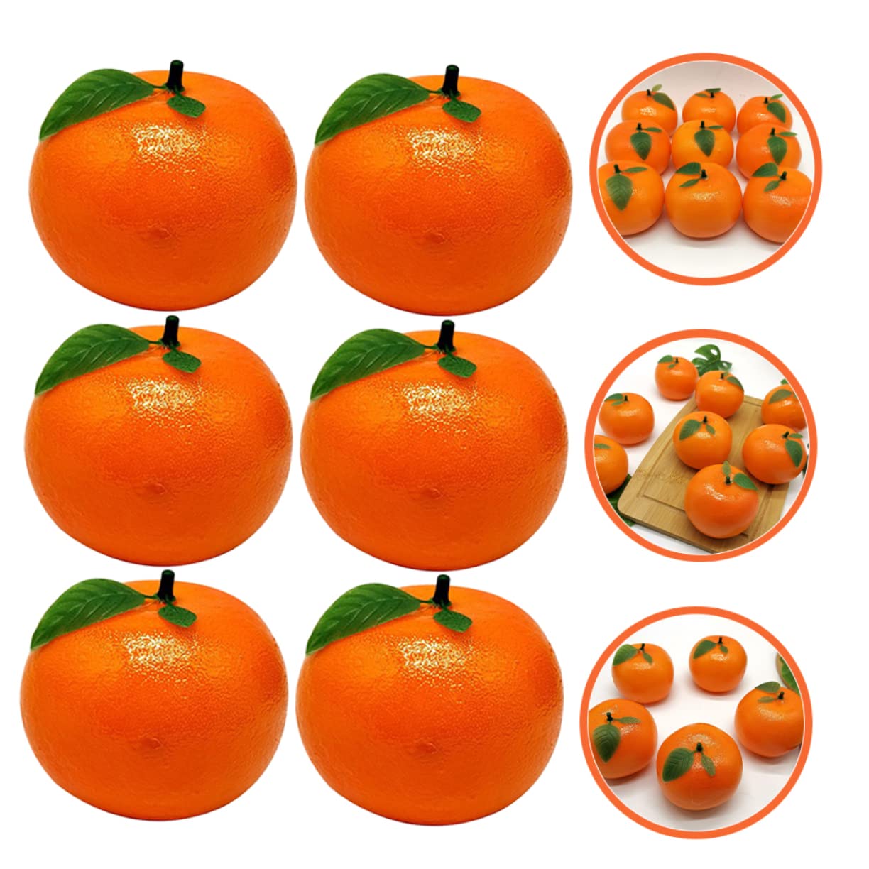 Gatuida 3 Sätze Künstliche Orange Party Fotografie-Requisiten Orangen Dekoration Gefälscht Wohnkultur Groß Simulationsfrucht Orangefarbenes Schlüssel Wahr Schaum 6 Stück * 3