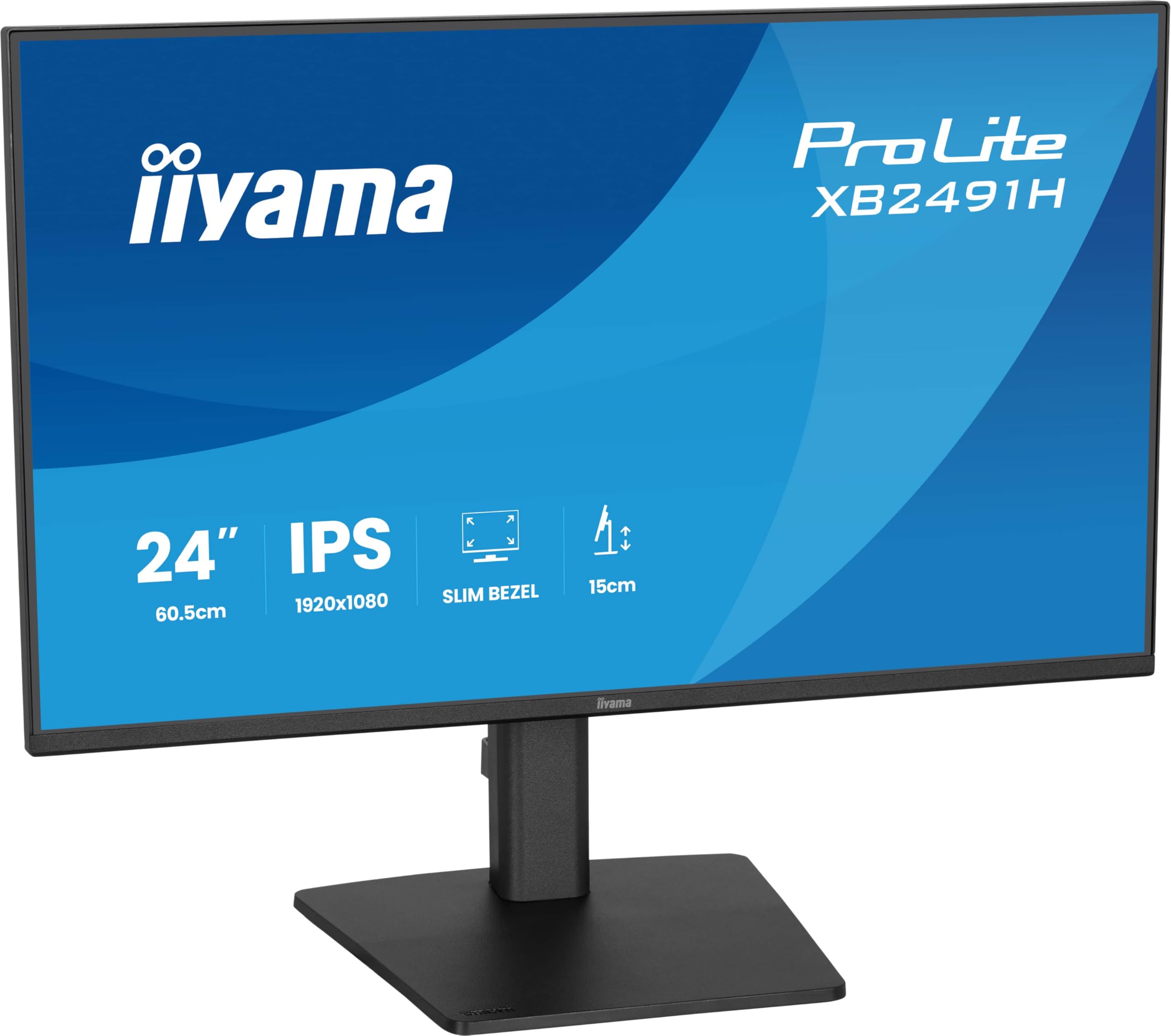 iiyama Prolite XB2491H-B1 60,5cm 24" IPS LED-Monitor Full-HD 120Hz HDMI DP Höhenverstellung Pivot Slim-Line Adaptive Sync Energieklasse C schwarz