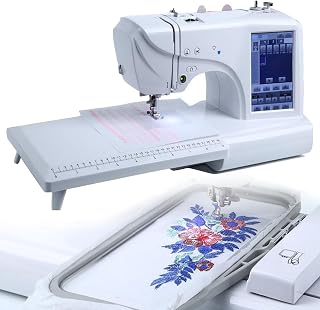 Elektrische Stickmaschine mit 10,2 cm x 23,4 cm Fläche, 158 eingebauten Designs, 210 Buchstaben und 30 Bordüren, multifunktionales automatisches Nähwerkzeug zum Basteln