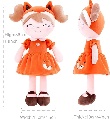 Miniatura 6 de Gloveleya Muñeca personalizada con tu nombre  Linda muñeca de felpa suave personalizada floral amarilla para niñas, muñeca de felpa, regalos