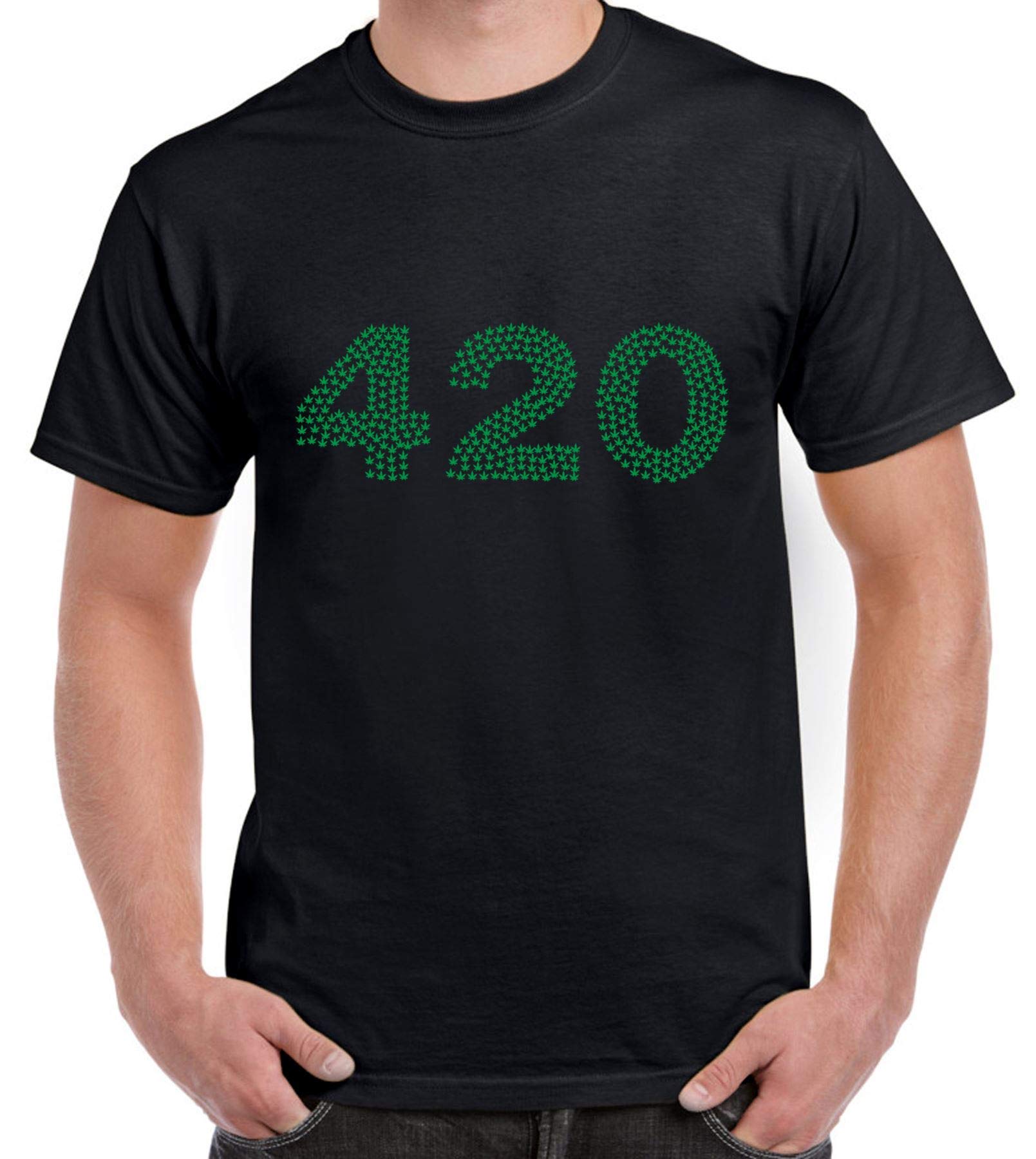 420 Marijuana Cannabis Men's T-Shirt (3XL, Black)