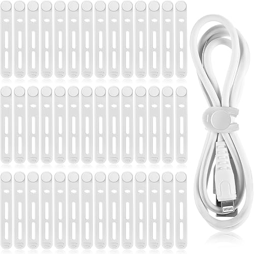 Miniatura 14 de 42 Piezas Bridas de Cable de Silicona Reutilizables Correas para Cables Organizador de Cables Elástico Multipropósito para Agrupar Sujetar