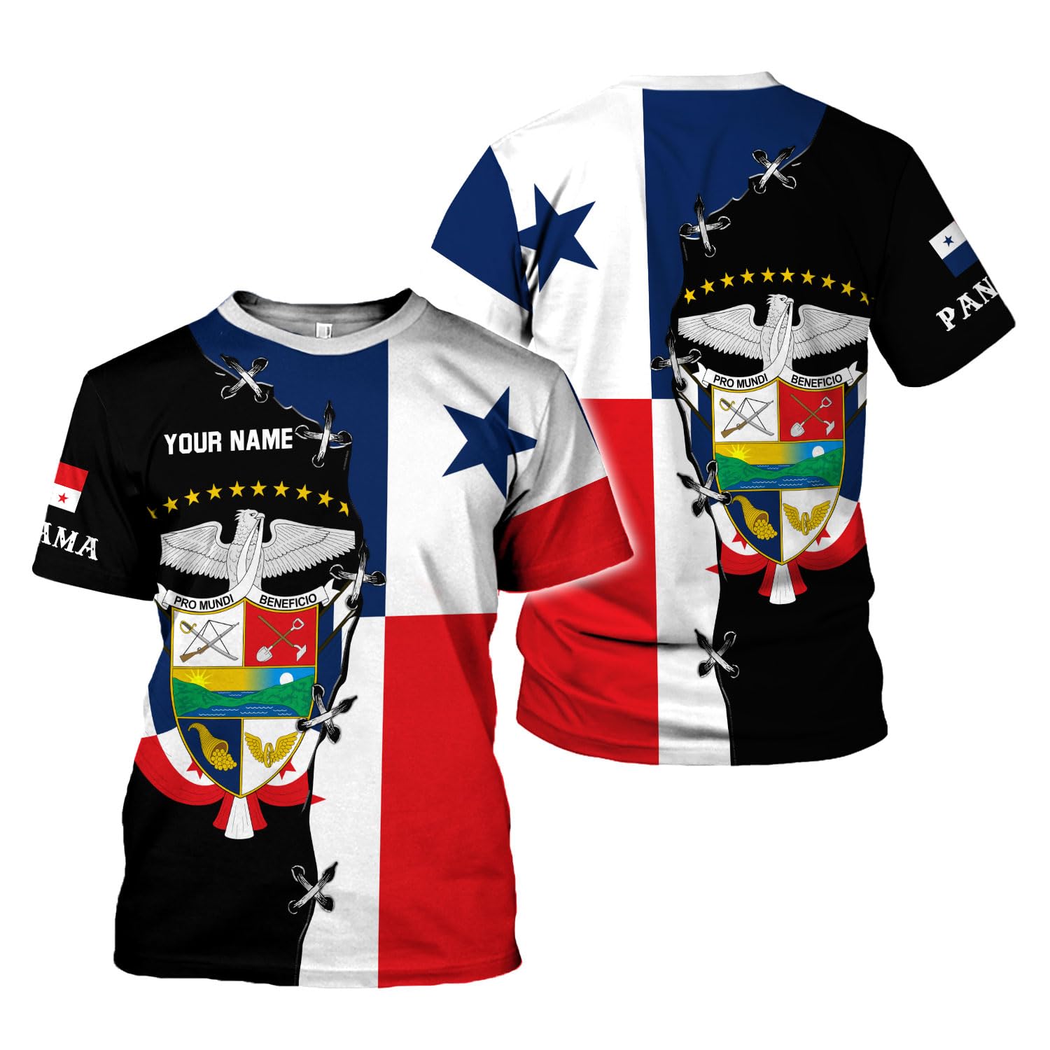 CustomCustom Panama Shirts for Men 3D Panama Coat of Arms Shirts Panamanian Flag Pride Shirts Panama Hombres Camisa Men Women