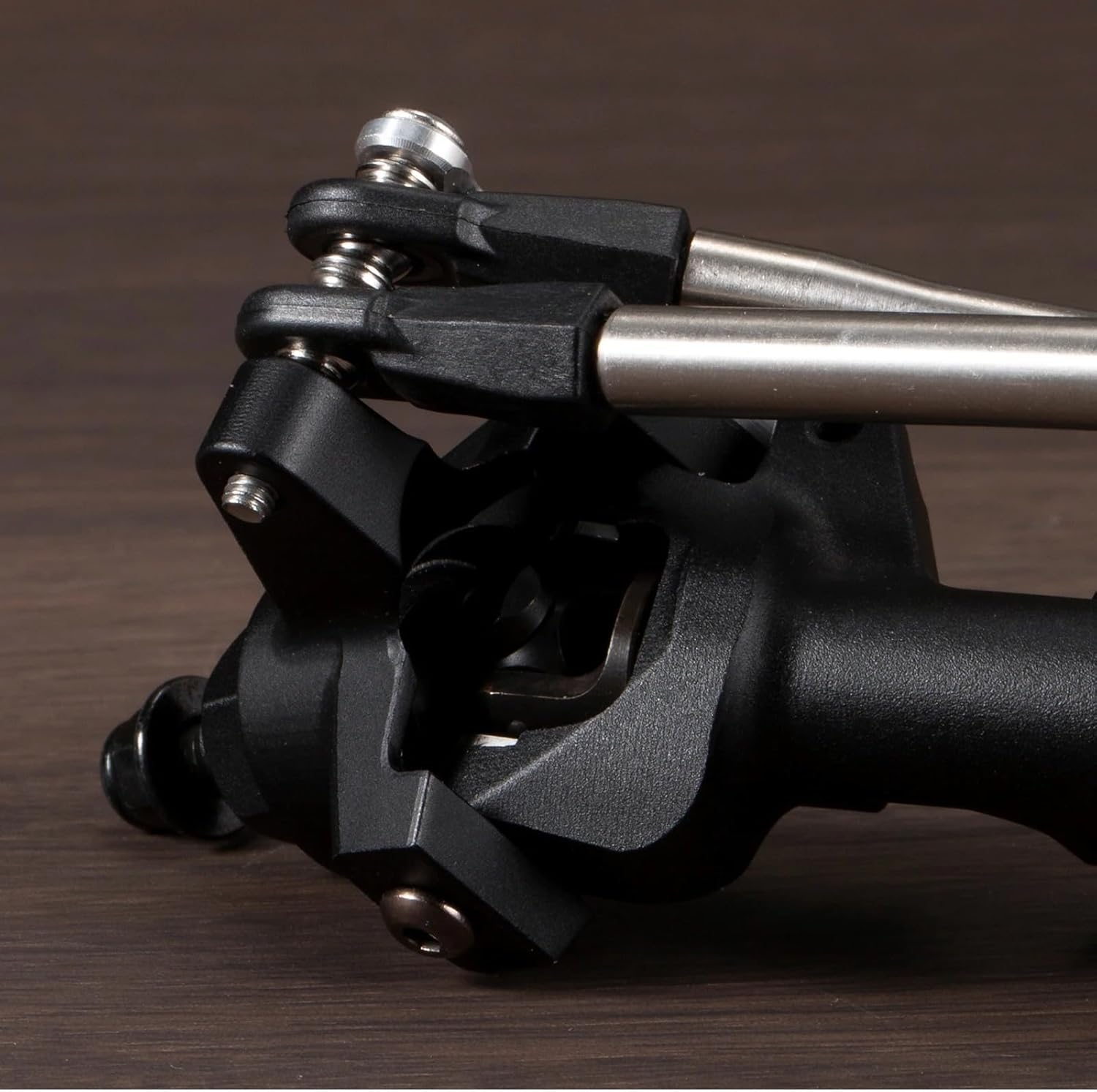 Machined Aluminum One Piece Construction Offset Straight Axle Set for 1/10 RC Crawler Axial SCX10 II VS4-10 Rock Trucks Parts (2 Piece Set Black)