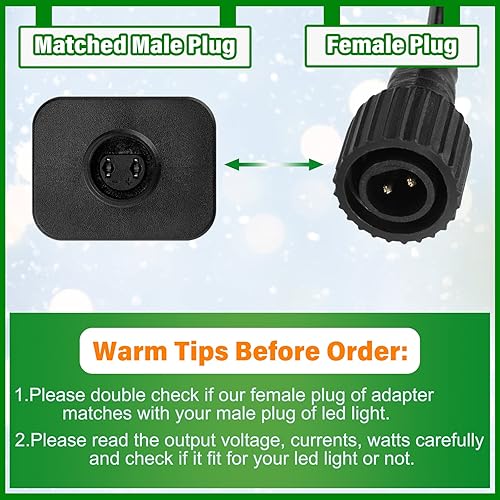 Miniatura 3 de 2 piezas de transformador LED de repuesto clase 2 fuente de alimentación para cadena de luces de Navidad, decoraciones inflables, controlador LED