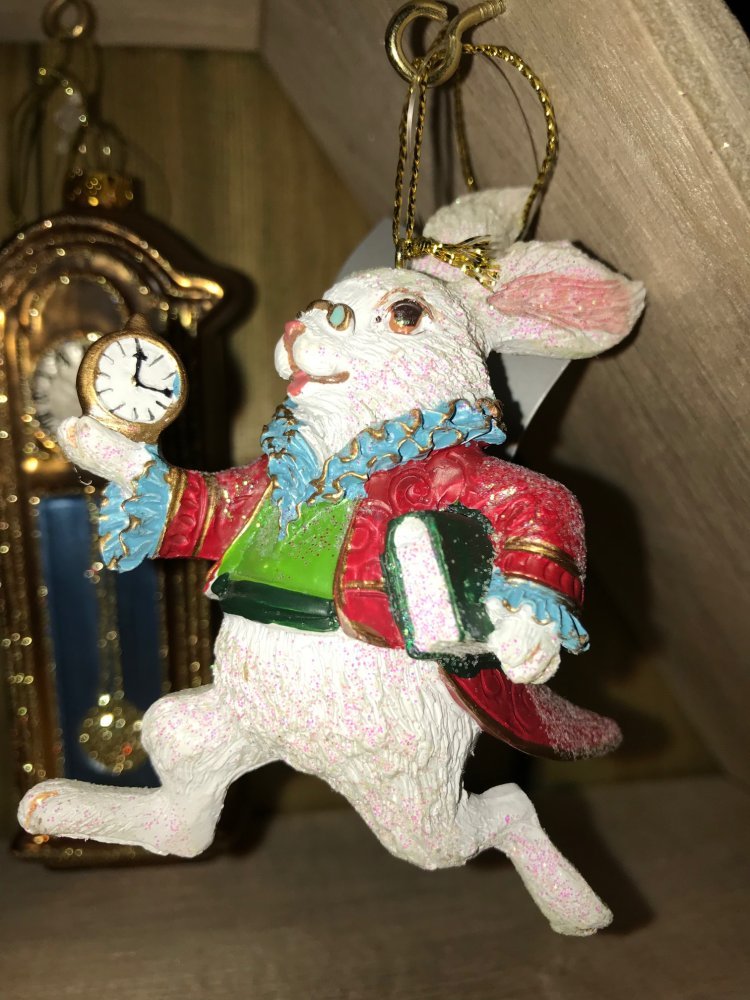 Gisela Graham : Christmas Decoration : White Rabbit