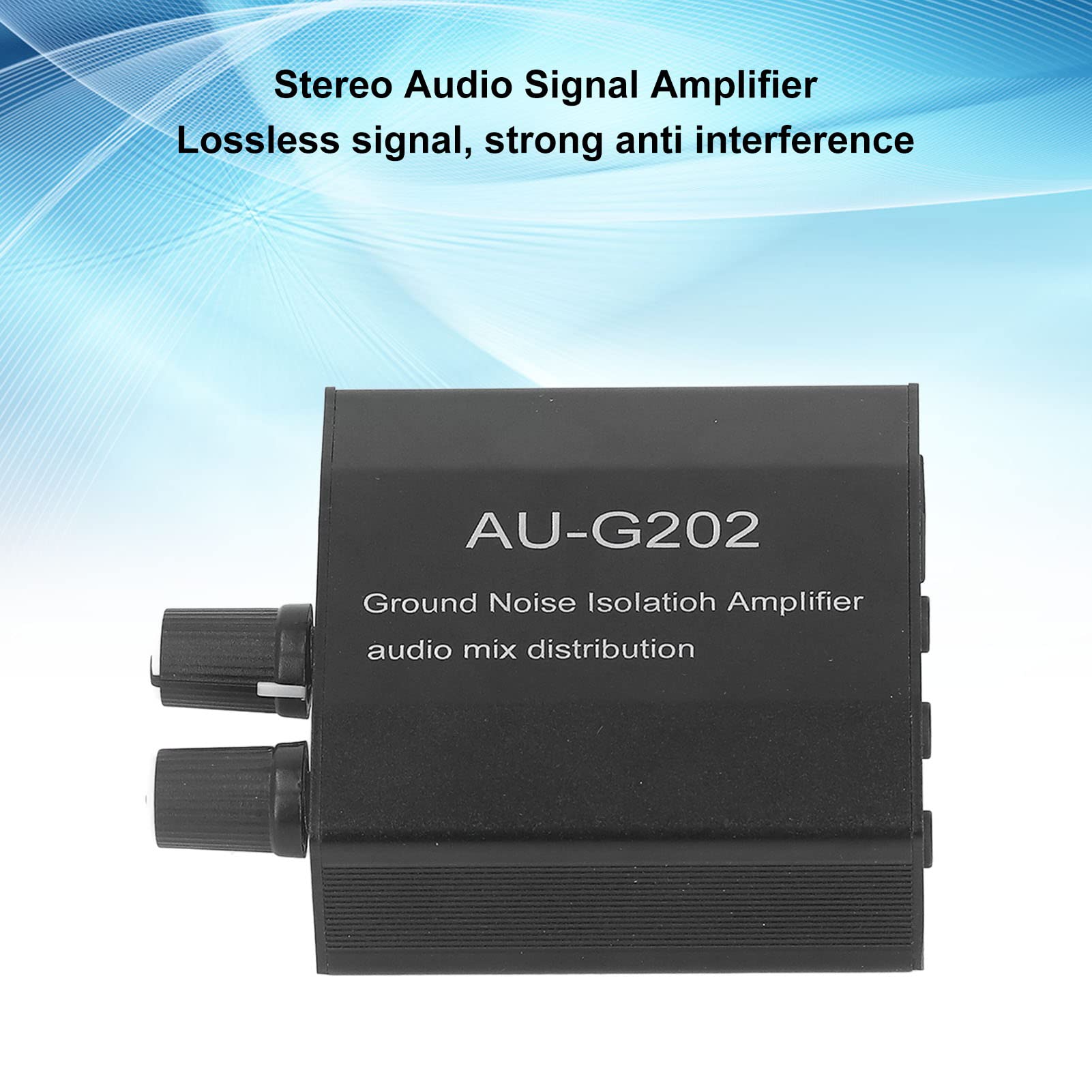 Tyenaza Przedwzmacniacz sygnału muzycznego stereo 2 wejścia 2 wyjścia Rozdzielacz dystrybucji miksu audio z kablami DC 12 V