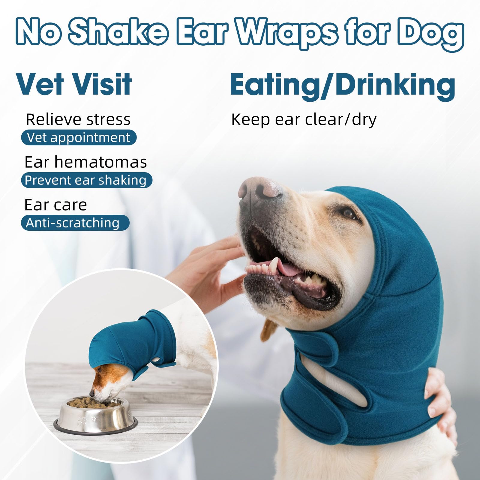 IECOii Protectores de orejas de perro para perro, orejeras de perro, protección contra el ruido, protectores de orejas de perros, orejeras para mascotas, orejeras para mascotas, envolturas para la