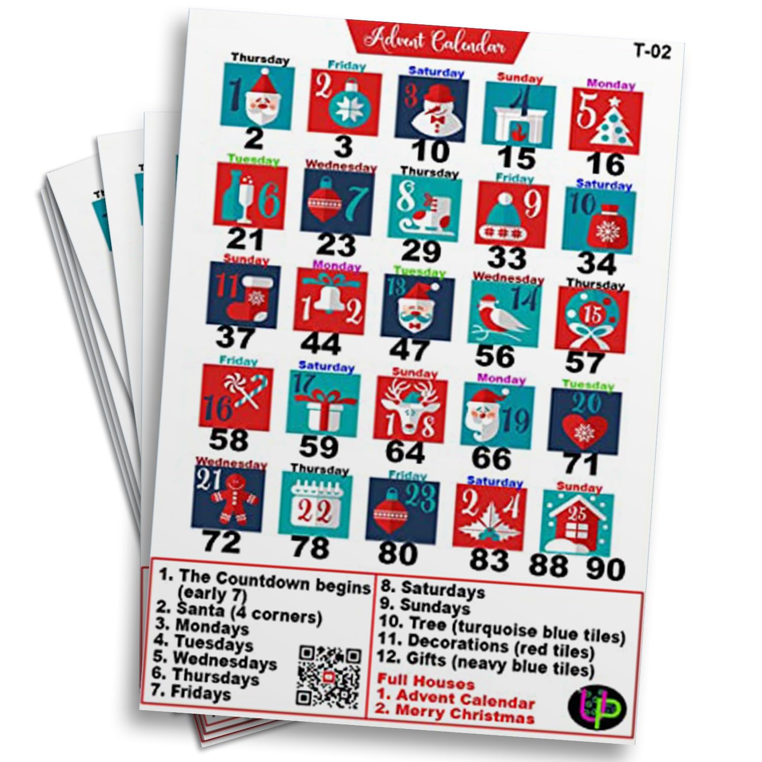 UltPult Tambola Advent Calendar Theme Tambola Tickets for Kitty Party & Themed Events with Friends & Family | Engaging Bingo Housie Game Cards (Set of 15 Tickets) (B0BPR45JD2) Amazon Price History, Amazon Price Tracker