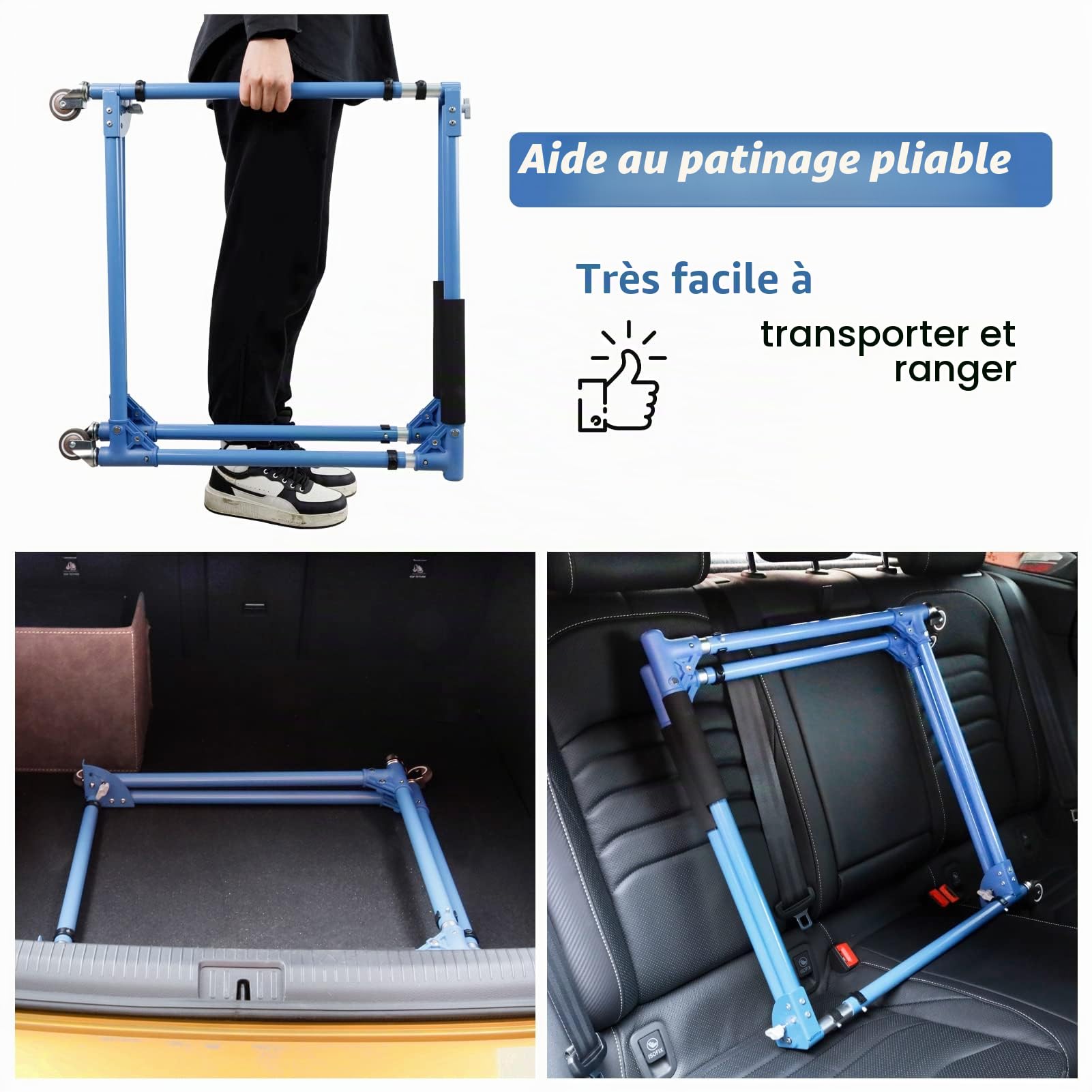 GanFindX Aide au Patinage à roulettes Pliable pour Enfants et Tout-Petits, Hauteur réglable