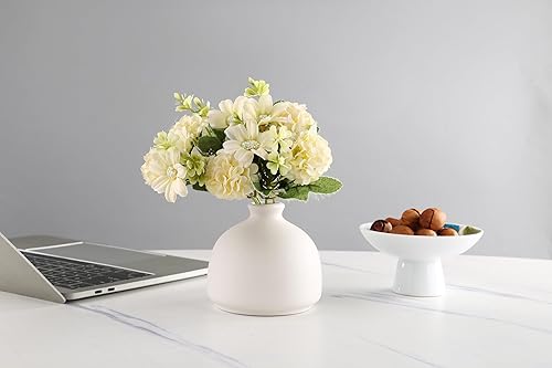 Miniatura 4 de LSBTAUCP -Florero de cerámica, jarrón blanco para decoración del hogar, jarrón seco de estilo moderno, comedor, dormitorio, oficina..