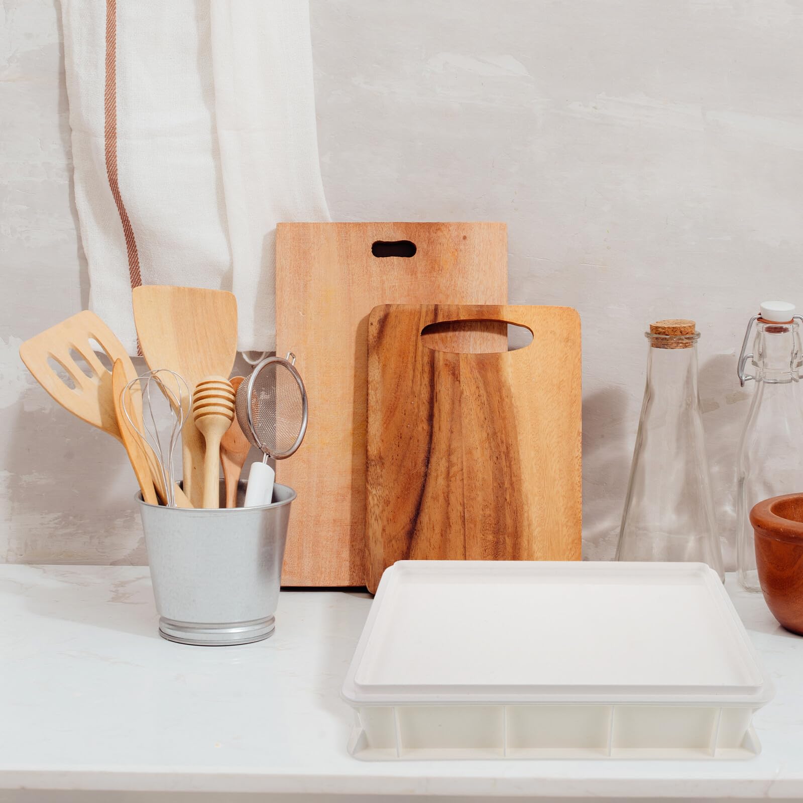 Artibetter Contenitore per Lievitazione Impilabile con Coperchio Box per Pizza e Pasta Mantiene Umidità per Panificazione Casalinga e Uso Professionale