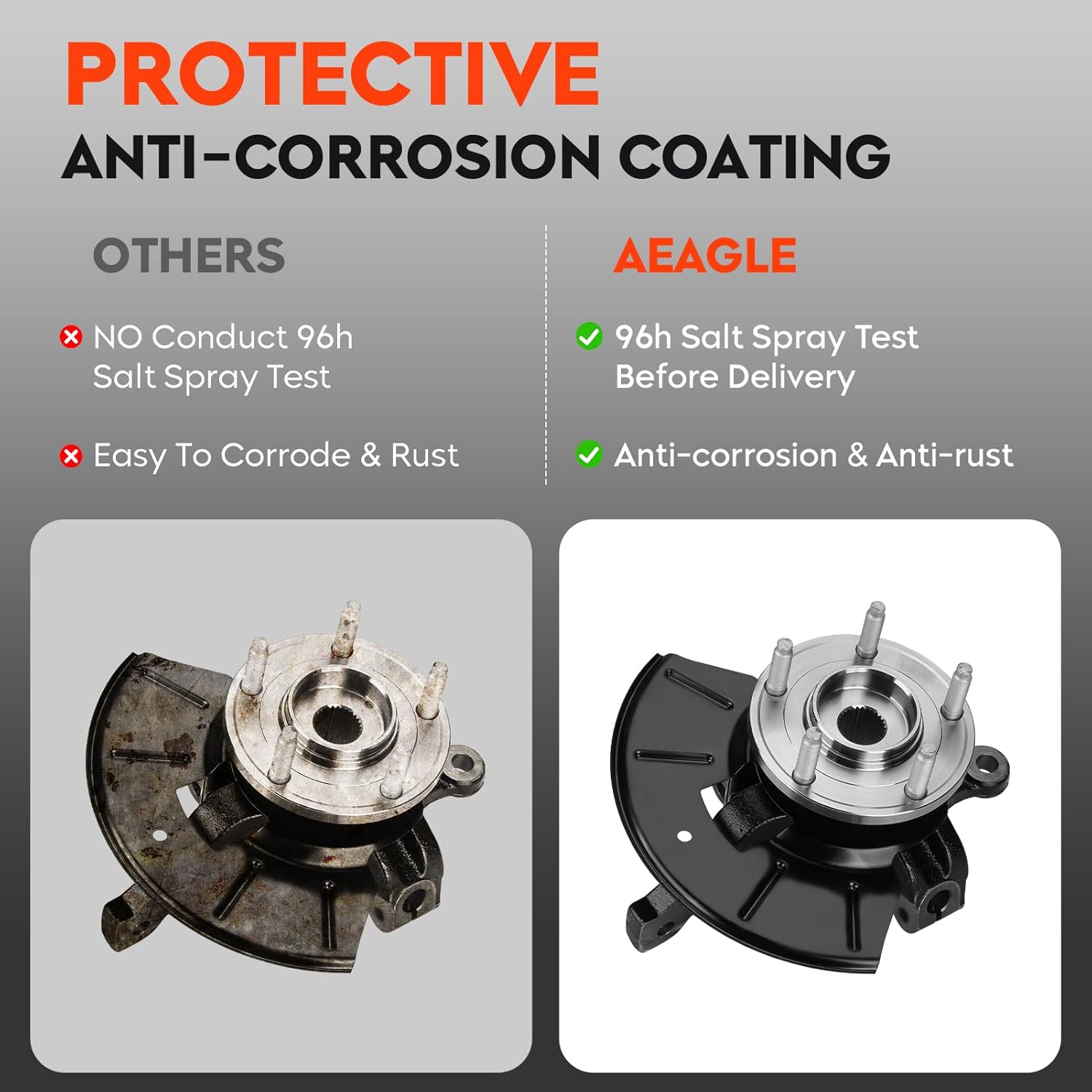 Front Steering Knuckle & Wheel Bearing Hub Assembly for Ford Escape 2005-2012, Mazda Tribute 2005-2011, Mercury Mariner 2005-2011, 698-404 698-405 698404 698405 LK015 LK016, Left Side and Right Side