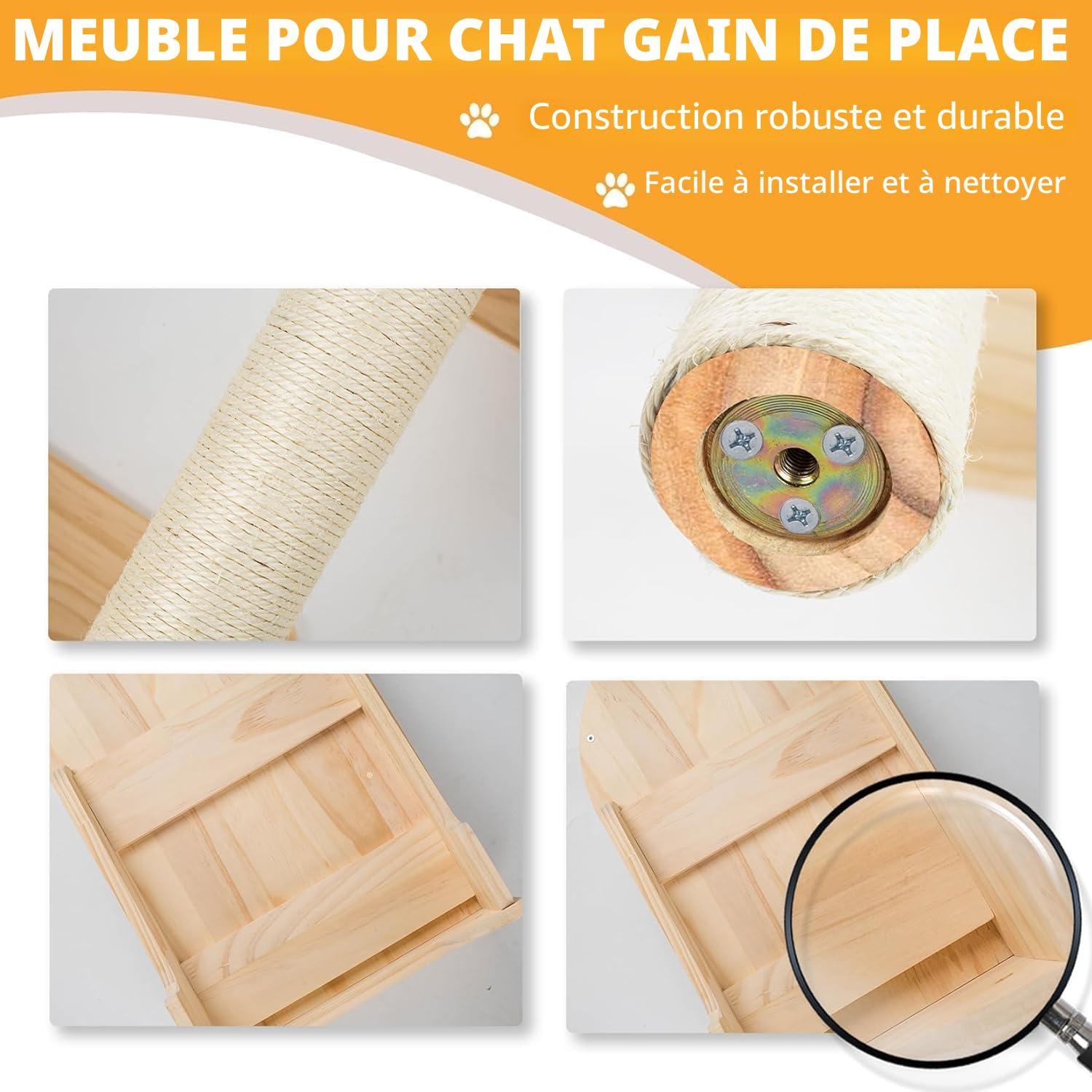 Étagères murales pour Chats, Ensemble de Meubles muraux, perchoirs et étagères d’Escalade pour Maison intérieure à Fixation Murale