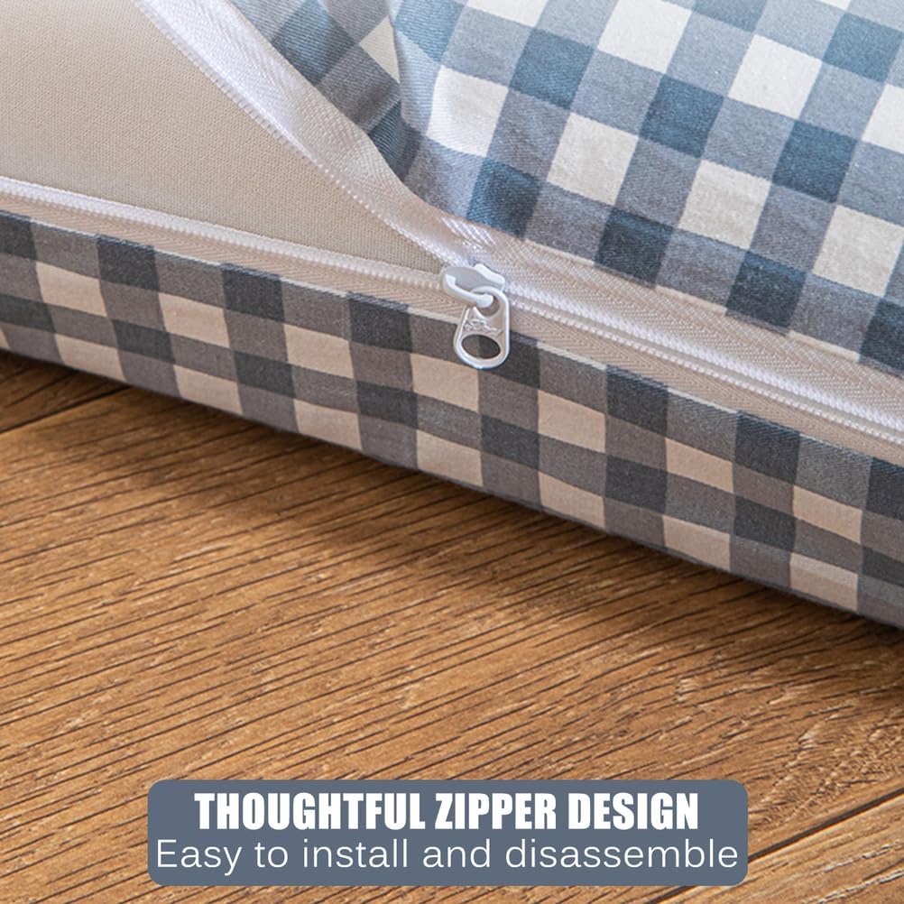 D,90x190cm,LDLCYCN 100% Cotton Floor Futon Mattress Cover with Zipper Dustproof Japanese Traditional Futon Mattress Cover Tatami Mat Cover Soft Mattress Protector Full Wrap Washable